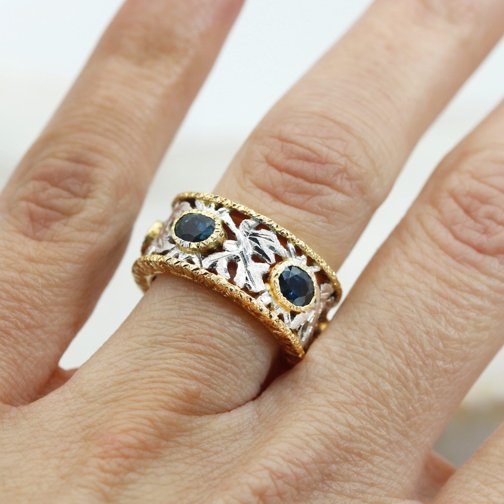 Anna Gioielli Stile Orafo Fiorentino anello oro zaffiri 3,90 ct