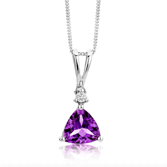 MIORE collana oro bianco 9kt ametista viola