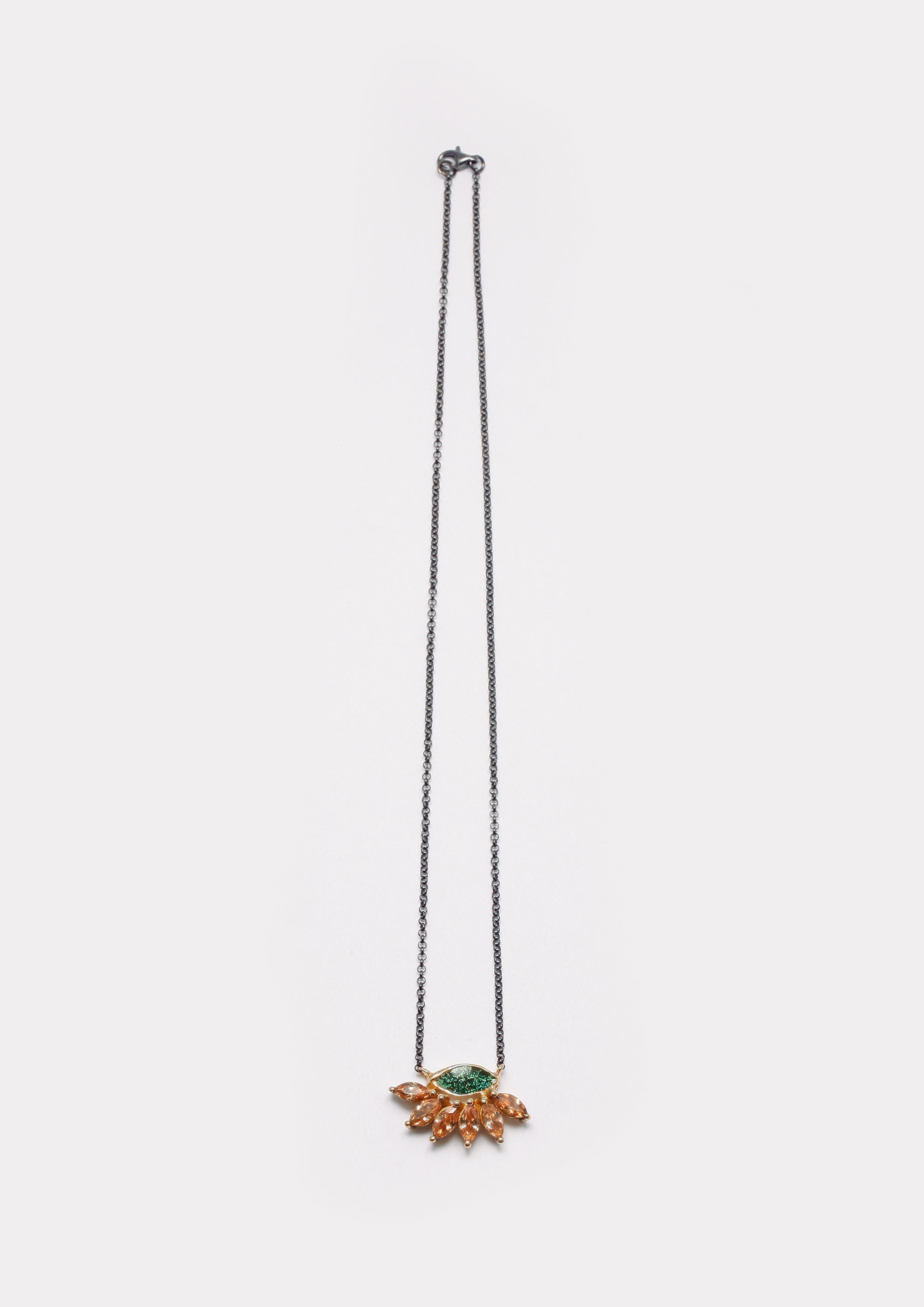 Voodoo Jewels Bold Shapes Green Ruellia collana bronzo 60 cm