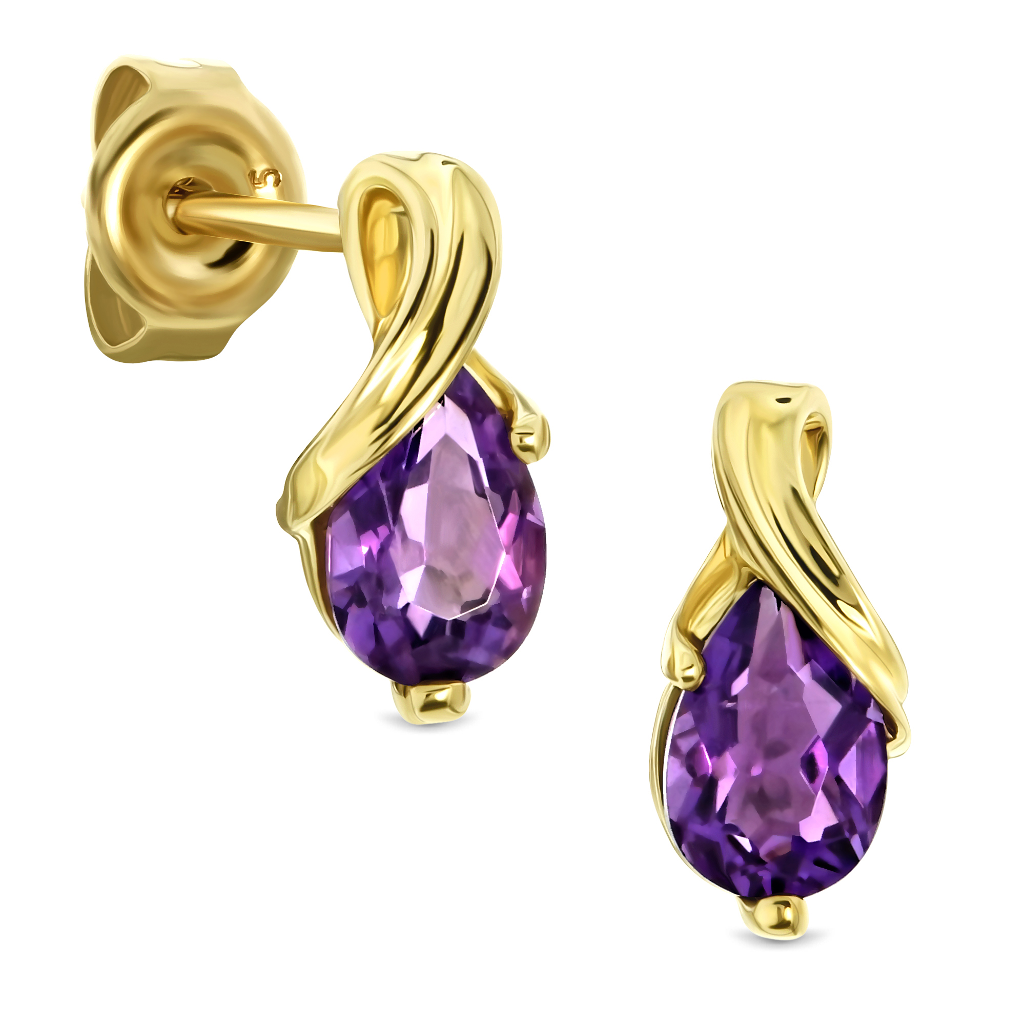 Miore Earrings orecchini oro giallo 9kt ametista