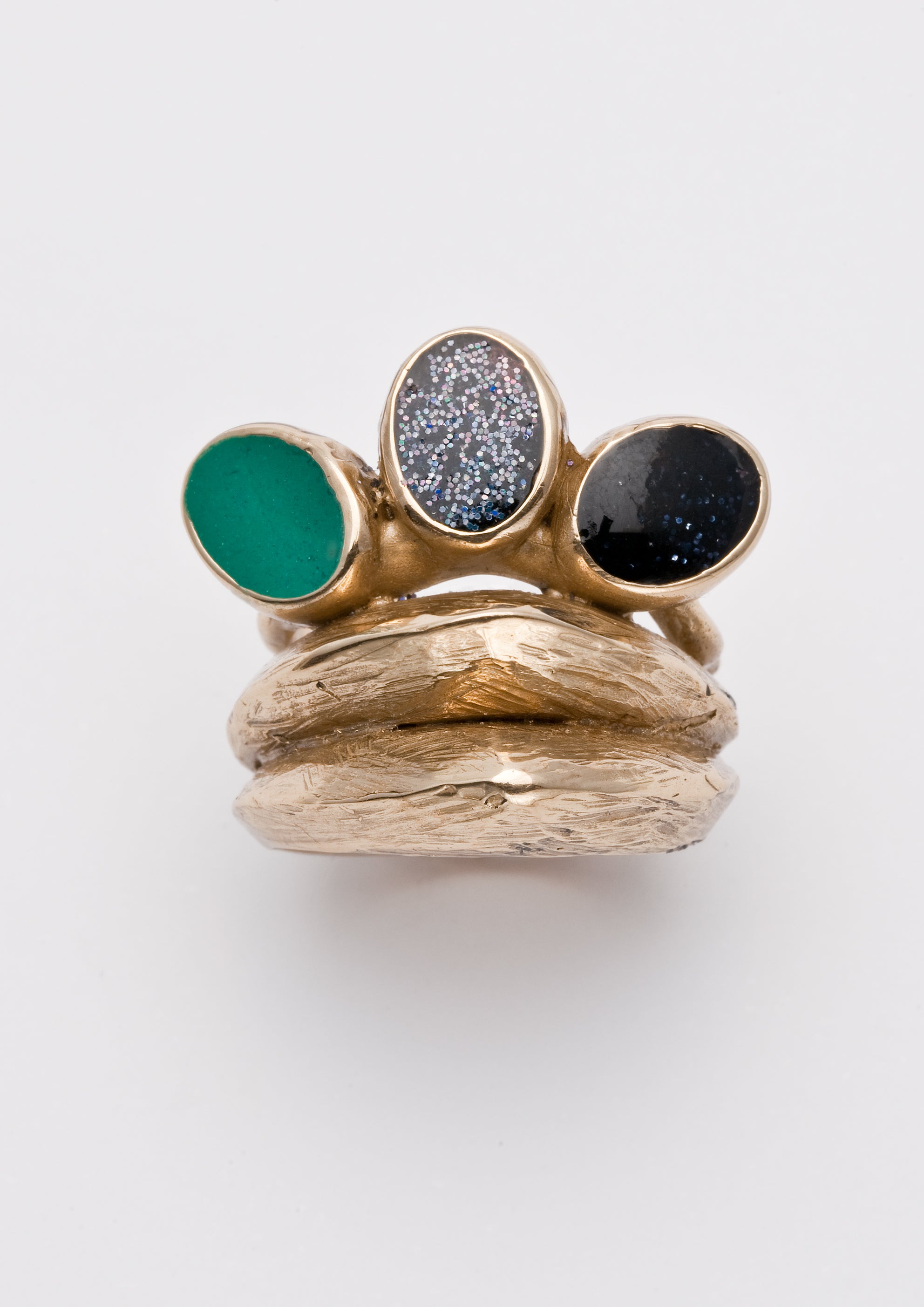 Voodoo Jewels Bold Shapes Saia anello oro glitter ovale M