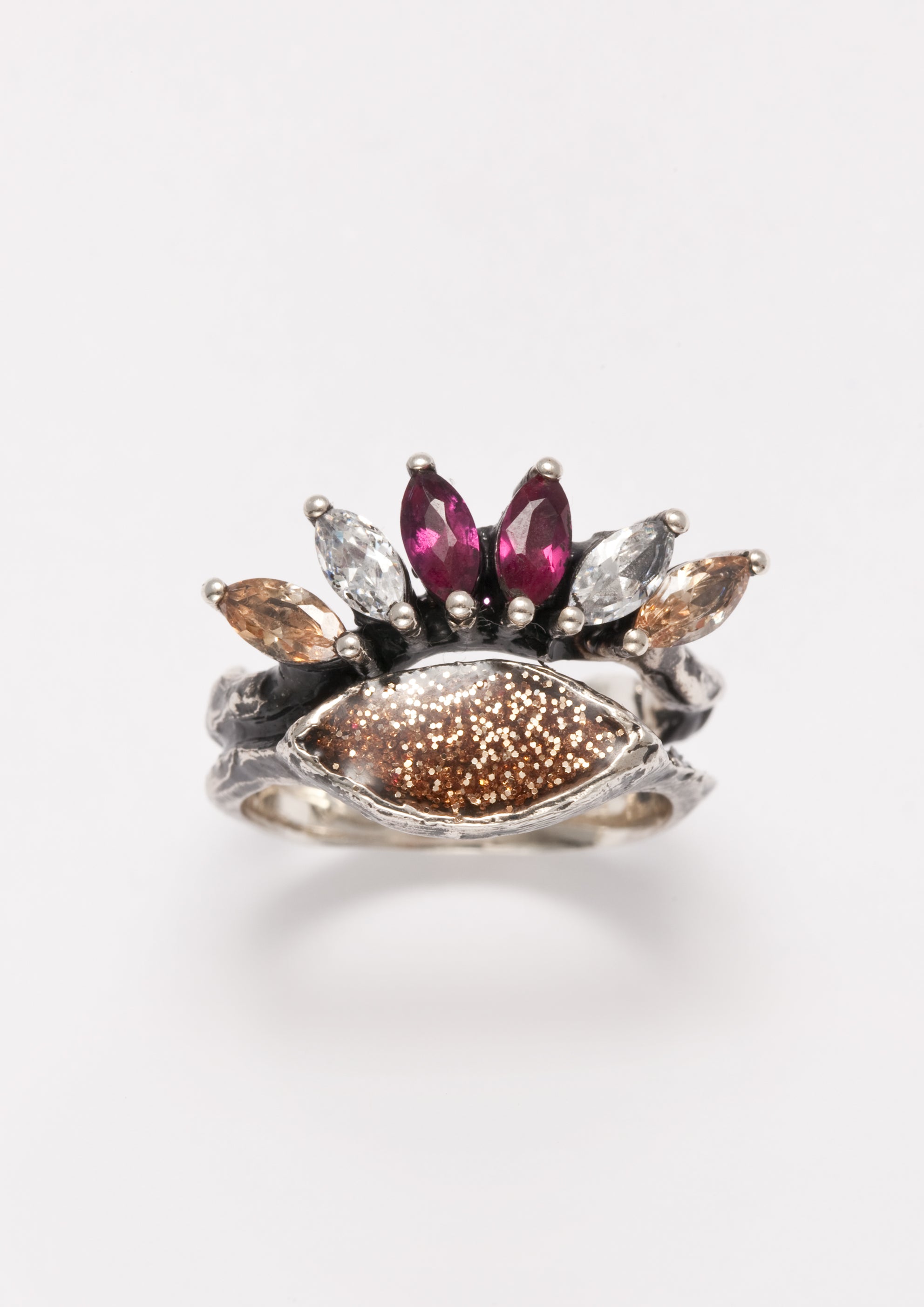 Voodoo Jewels Bold Shapes Amaranta anello argento M