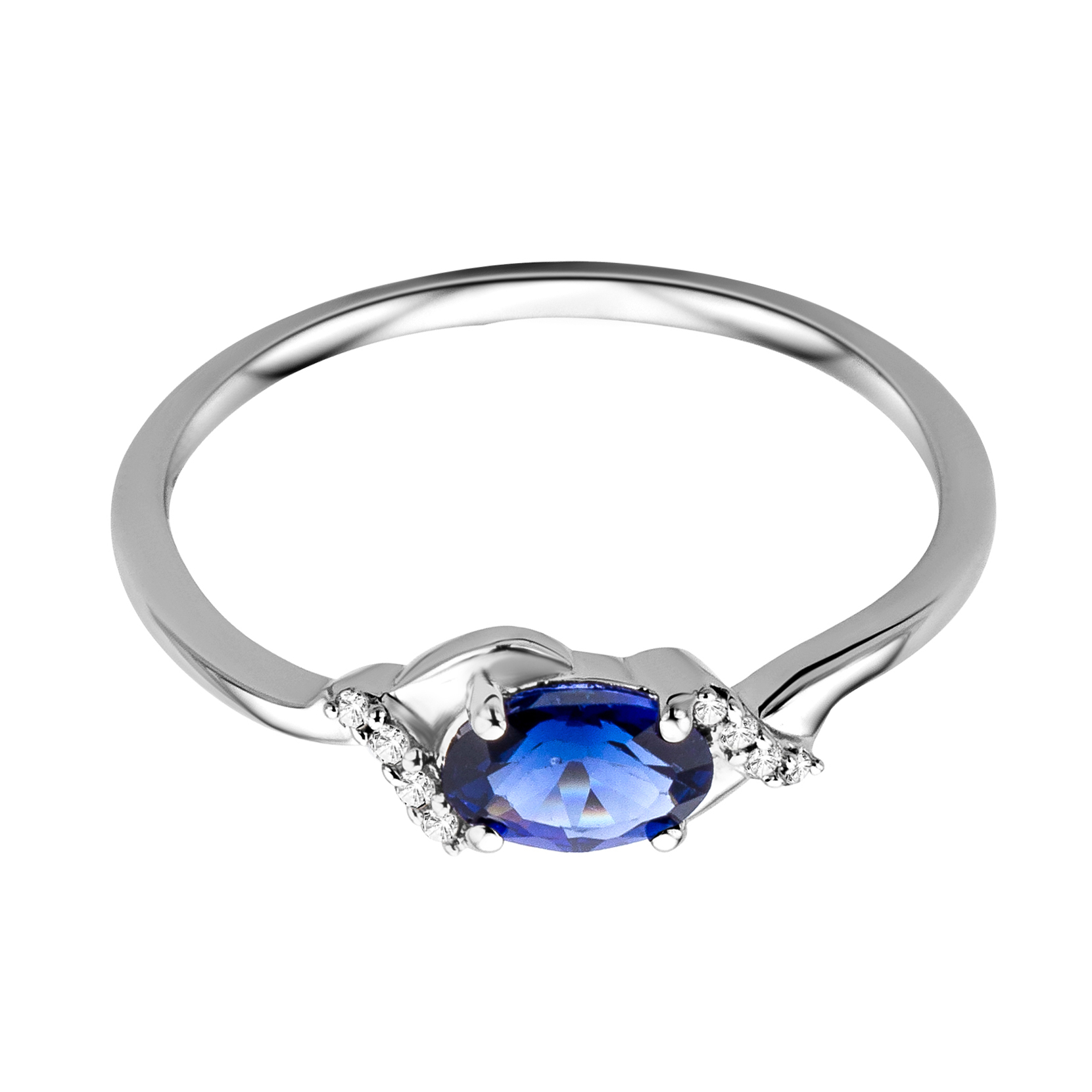 Miore Ring Anello oro bianco 9Kt zaffiro creato