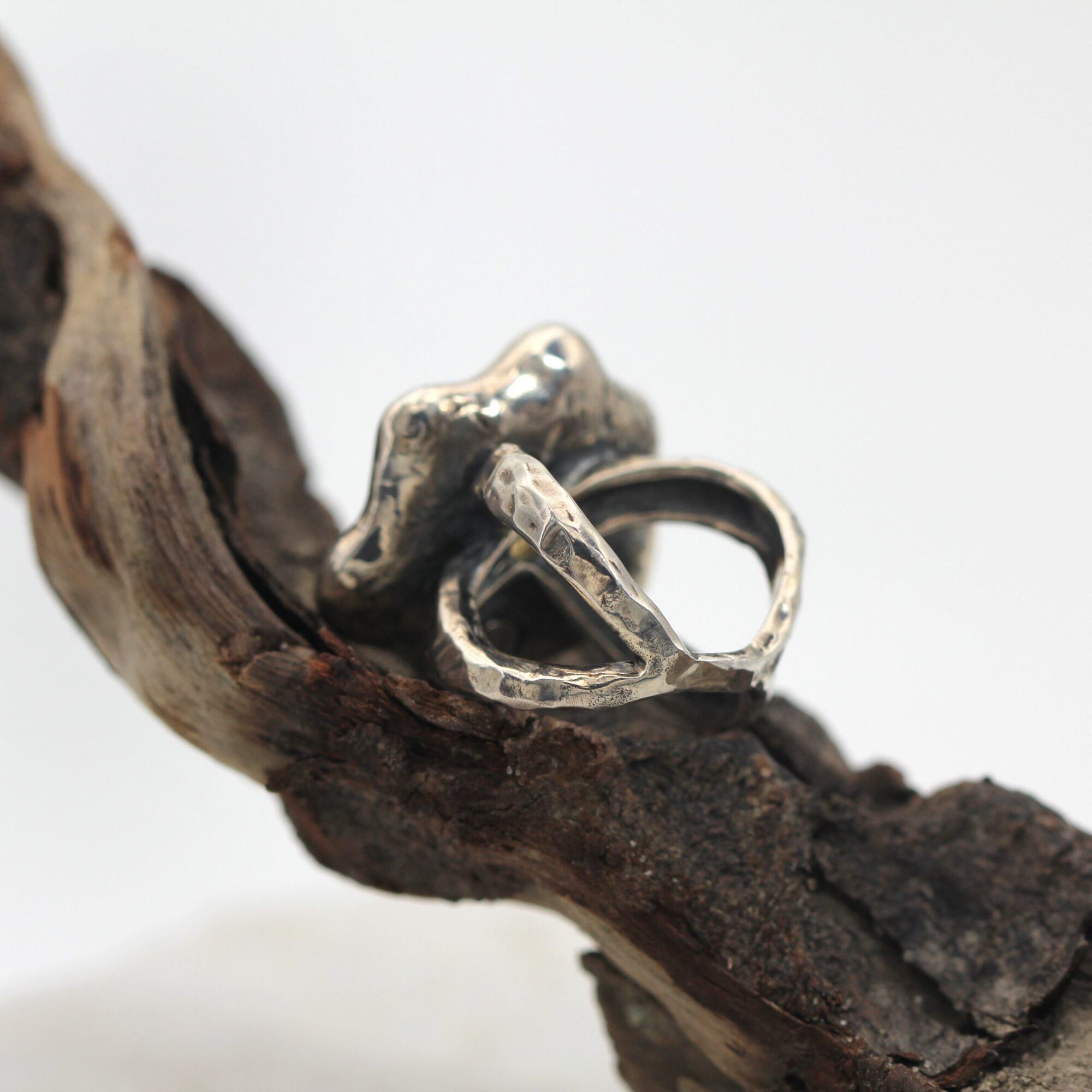 Anna Gioielli Winter Flower anello argento quarzo citrino