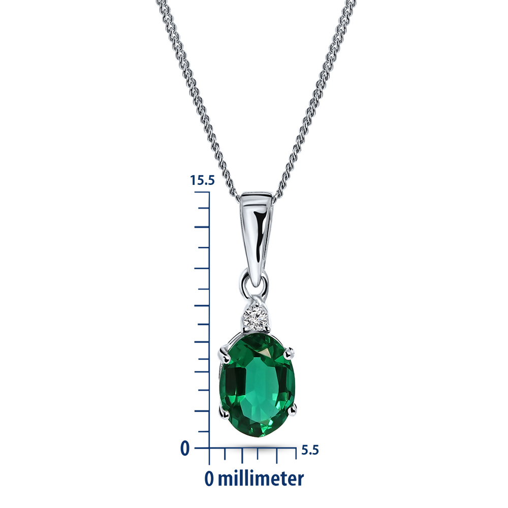 Miore Necklace Collana Oro Bianco 9Kt Smeraldo Creato