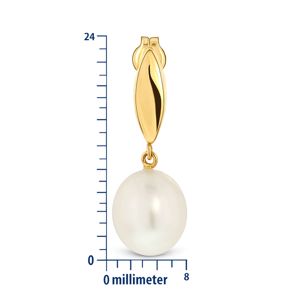 Miore Orecchini Oro Giallo 9Kt Perla Acqua Dolce