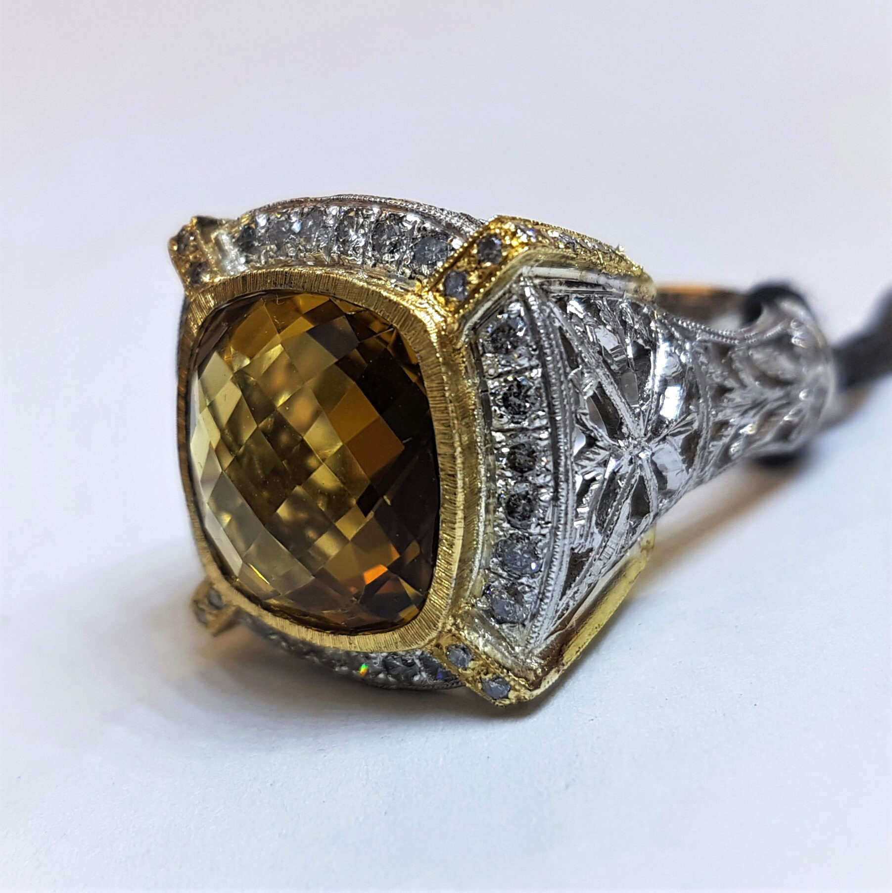 Anna Gioielli Jolly Jewels Anello Oro Argento Quarzo Cognac