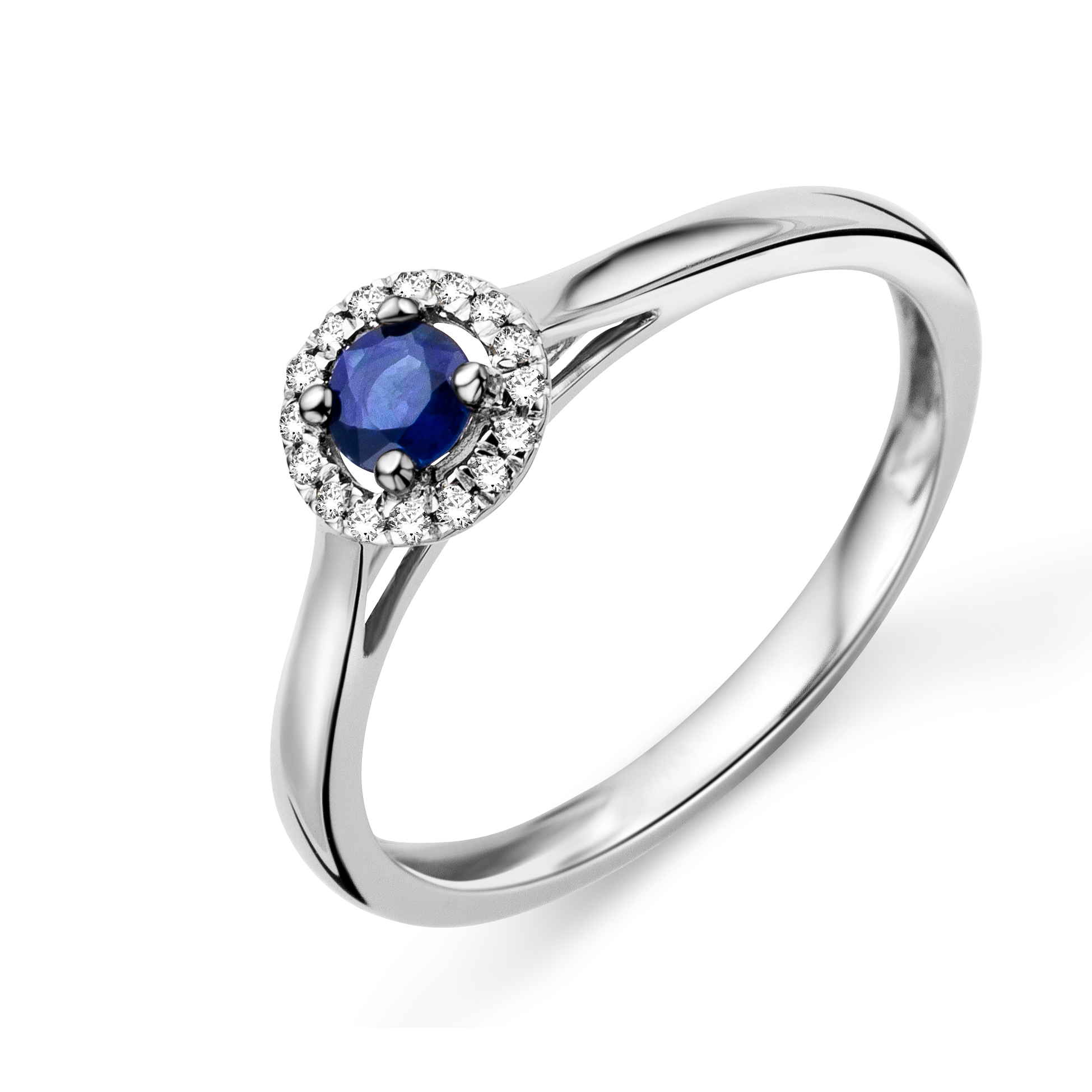 Miore Ring Anello Oro Bianco 9KT Zaffiro
