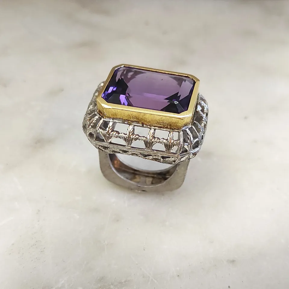 Jolly Jewels anello oro argento ametista 29 ct fiorentino