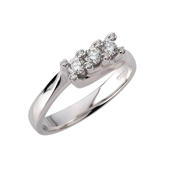Polello Luce Anello Trilogy luce oro diamanti