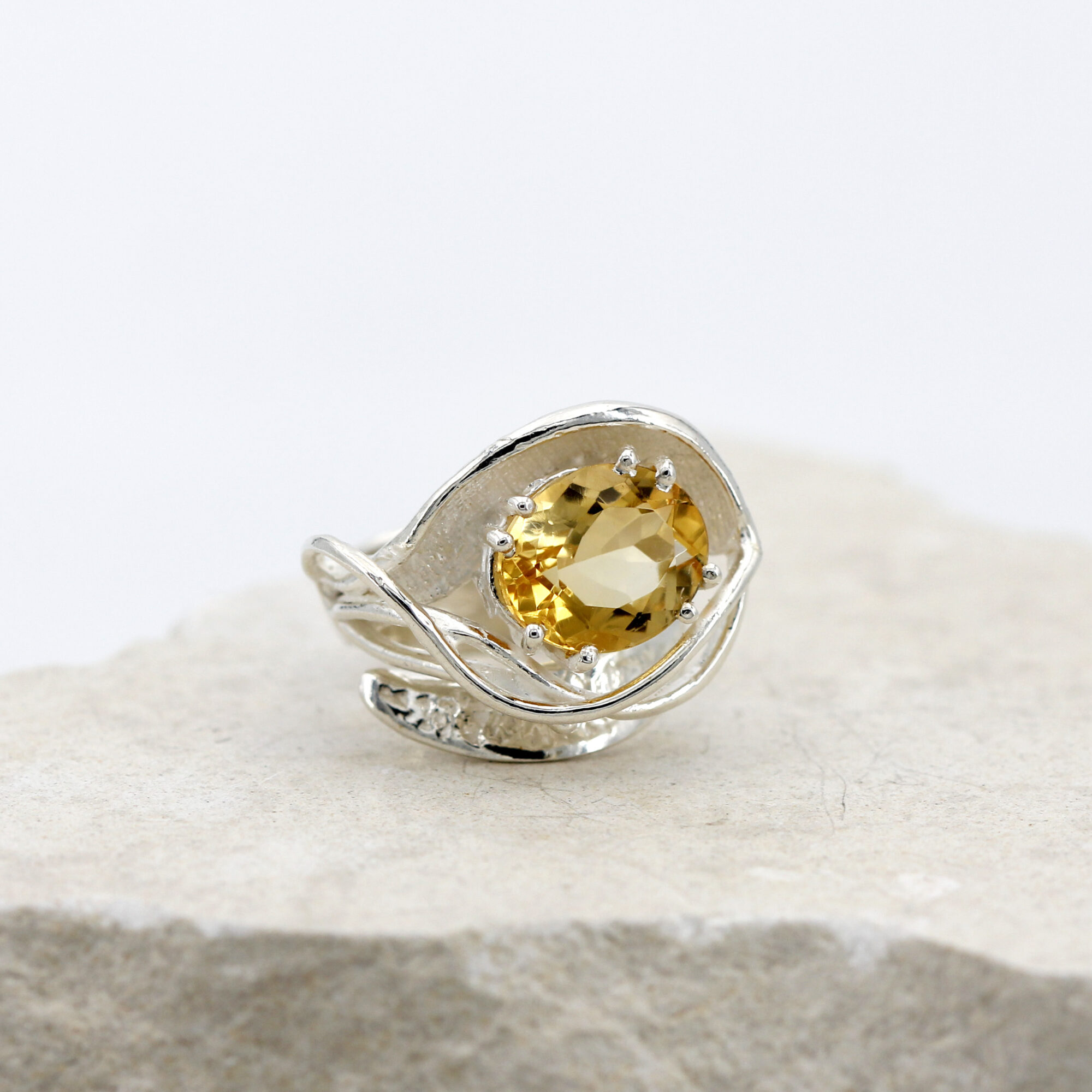 Anna Gioielli Anelli anello argento citrino naturale regolabile