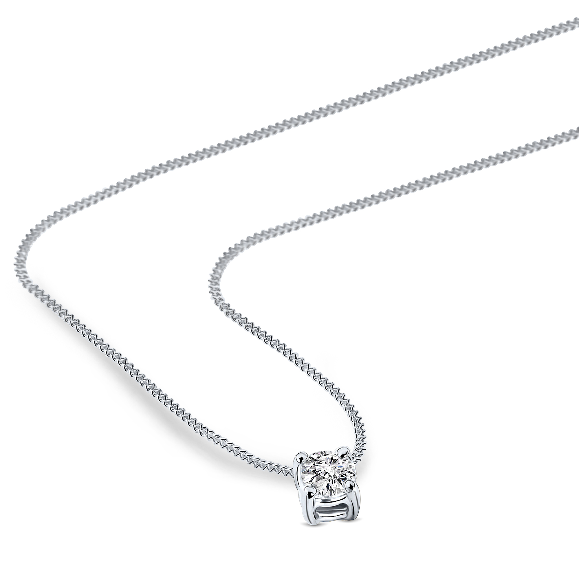 Miore Necklace Collana in Oro Bianco 14kt Catena