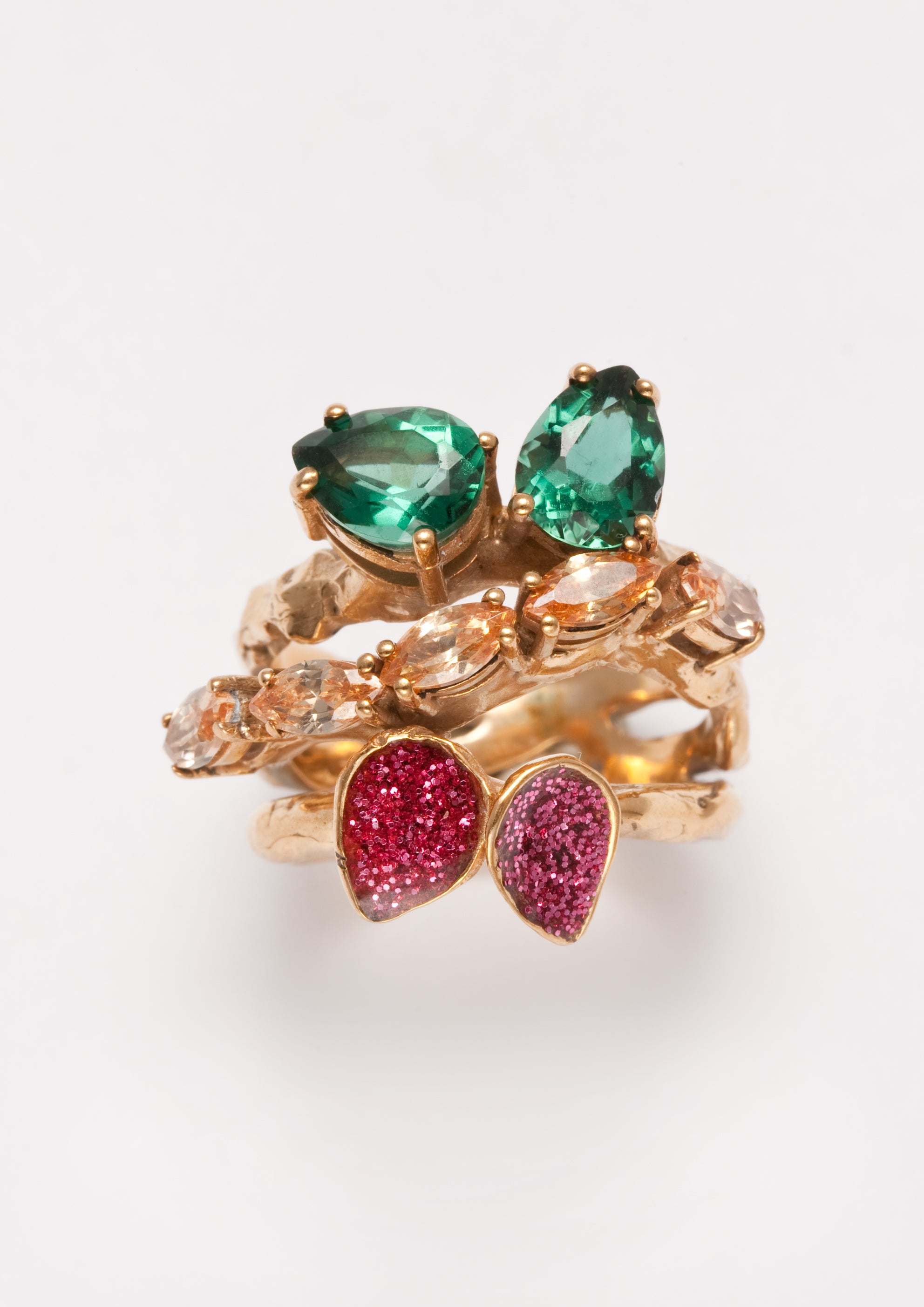 Voodoo Jewels Bold Shapes Grivilea anello bronzo pietra goccia