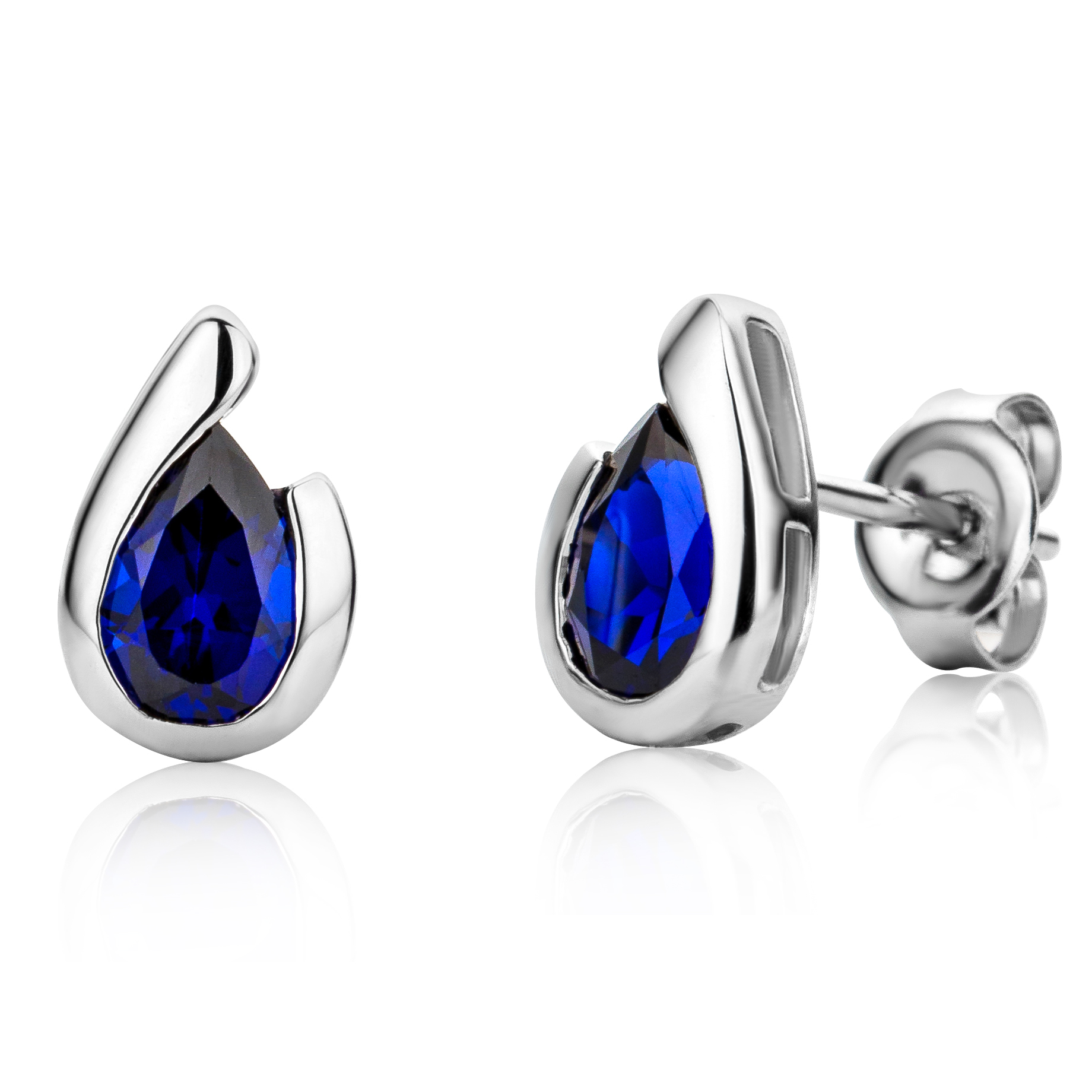Miore Earrings orecchini oro bianco 9KT zaffiro