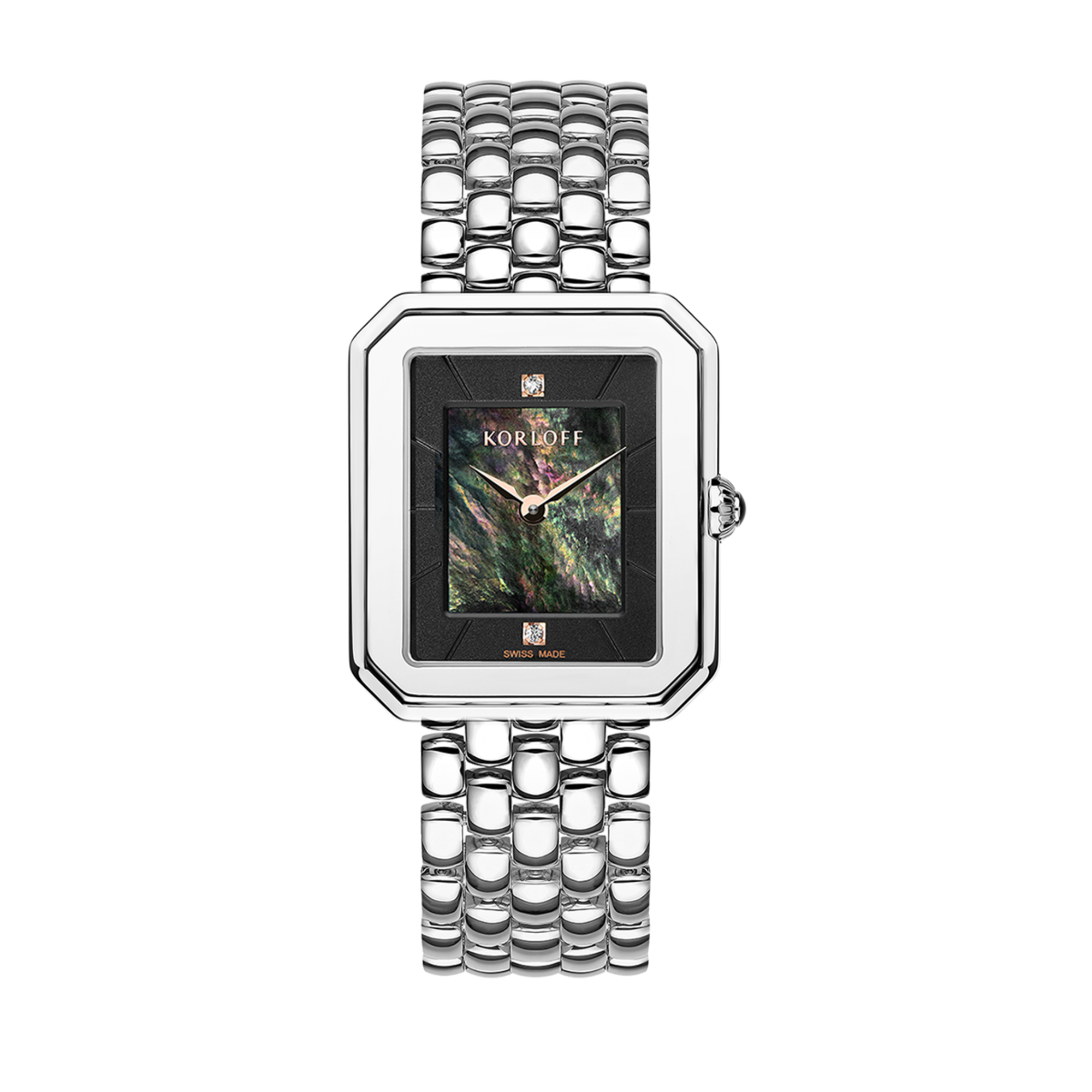 Korloff Iconik orologio acciaio madreperla nera diamanti