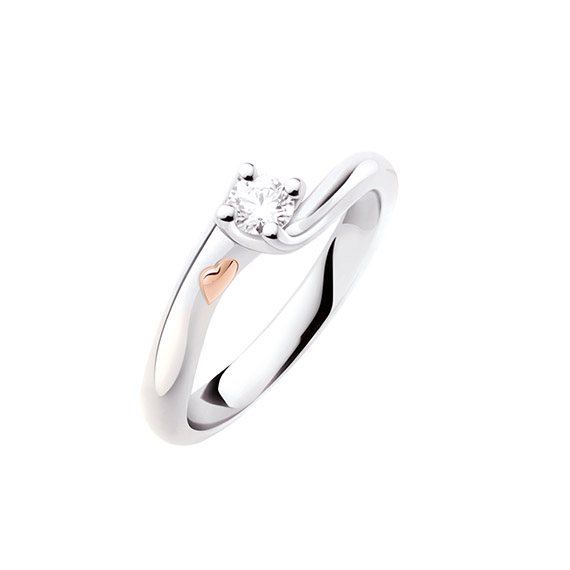 Polello Sì Lo Voglio anello solitario platino diamante