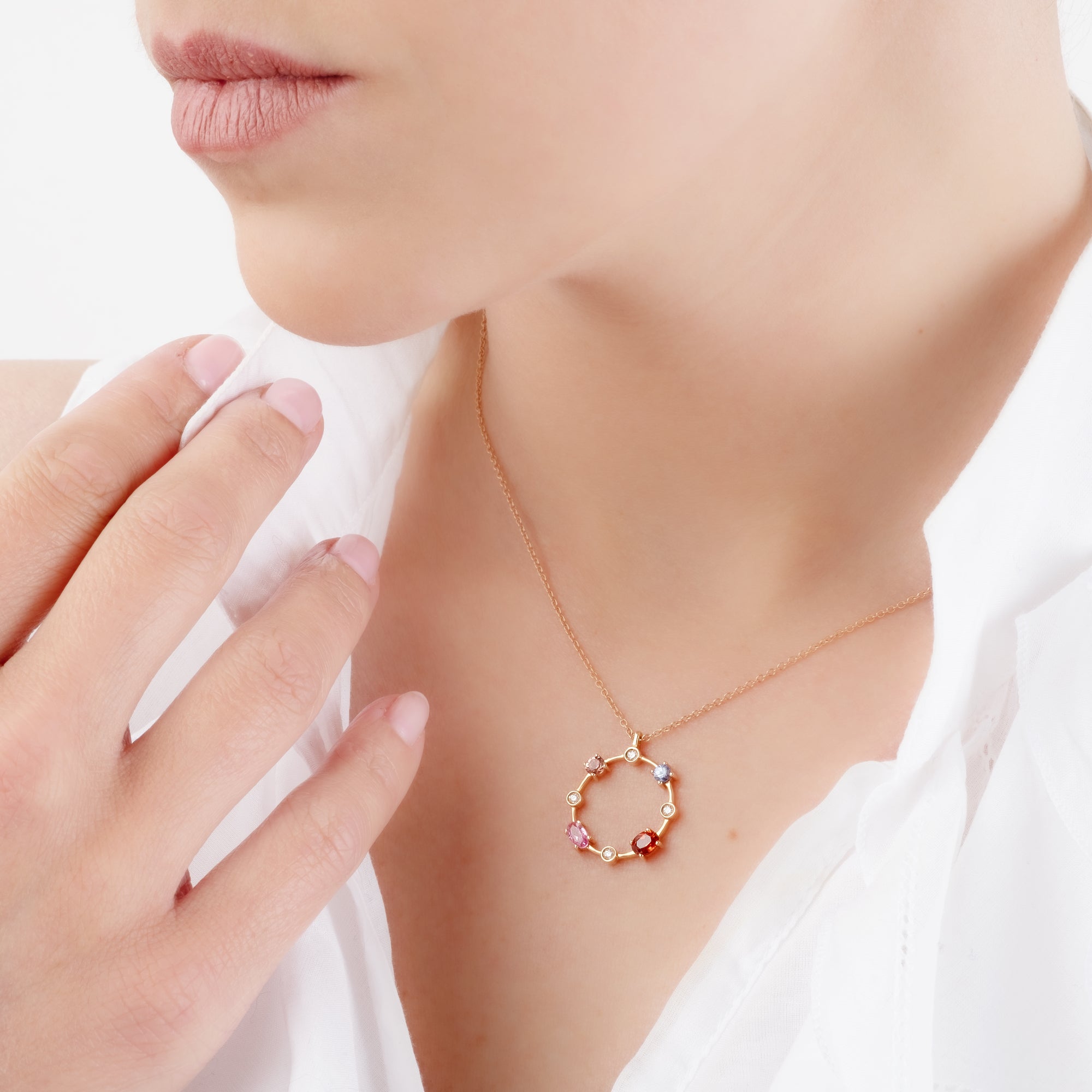Noi Gioielli Firenze 1873 Incanto collana oro rosa cerchio 20 mm