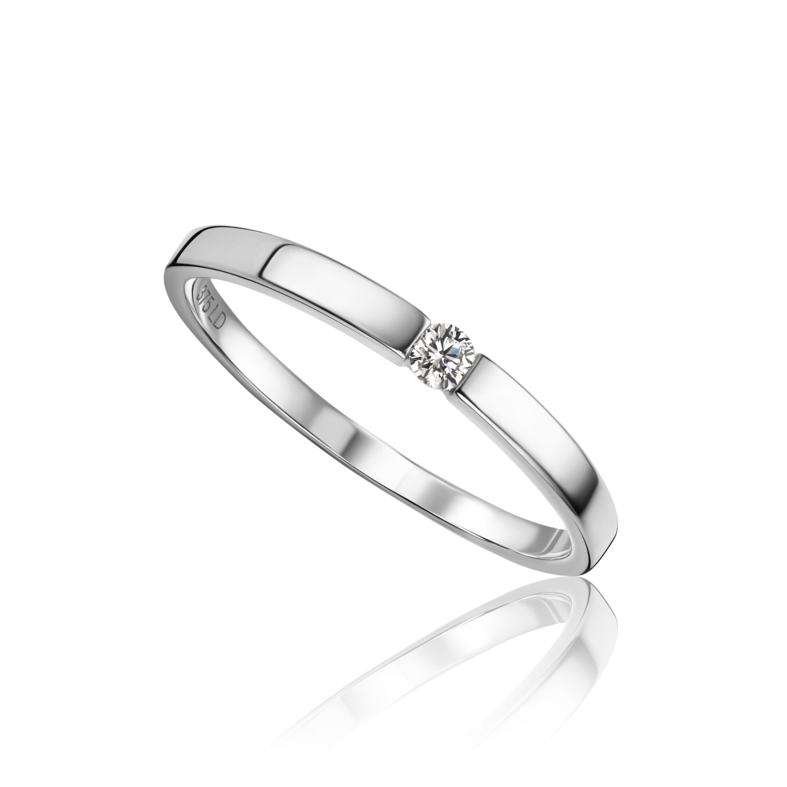 Miore Anello Oro Bianco 9Kt 375 Donna