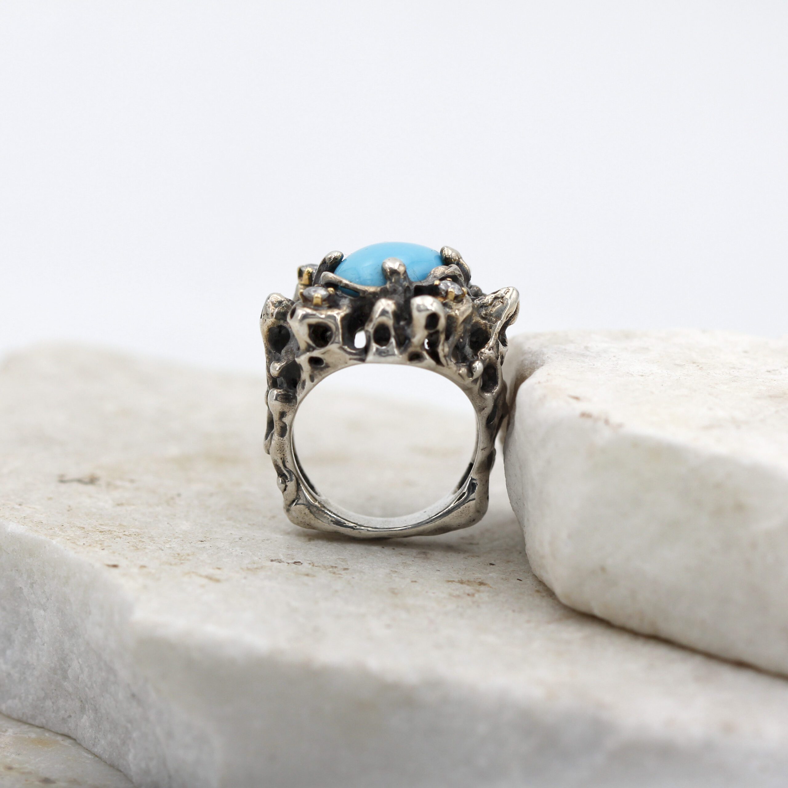 Anna Gioielli Jolly Jewels anello turchese 4 diamanti grey