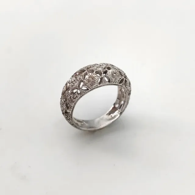 Anna Gioielli Stile Orafo Fiorentino anello oro bianco diamanti 0,24 ct