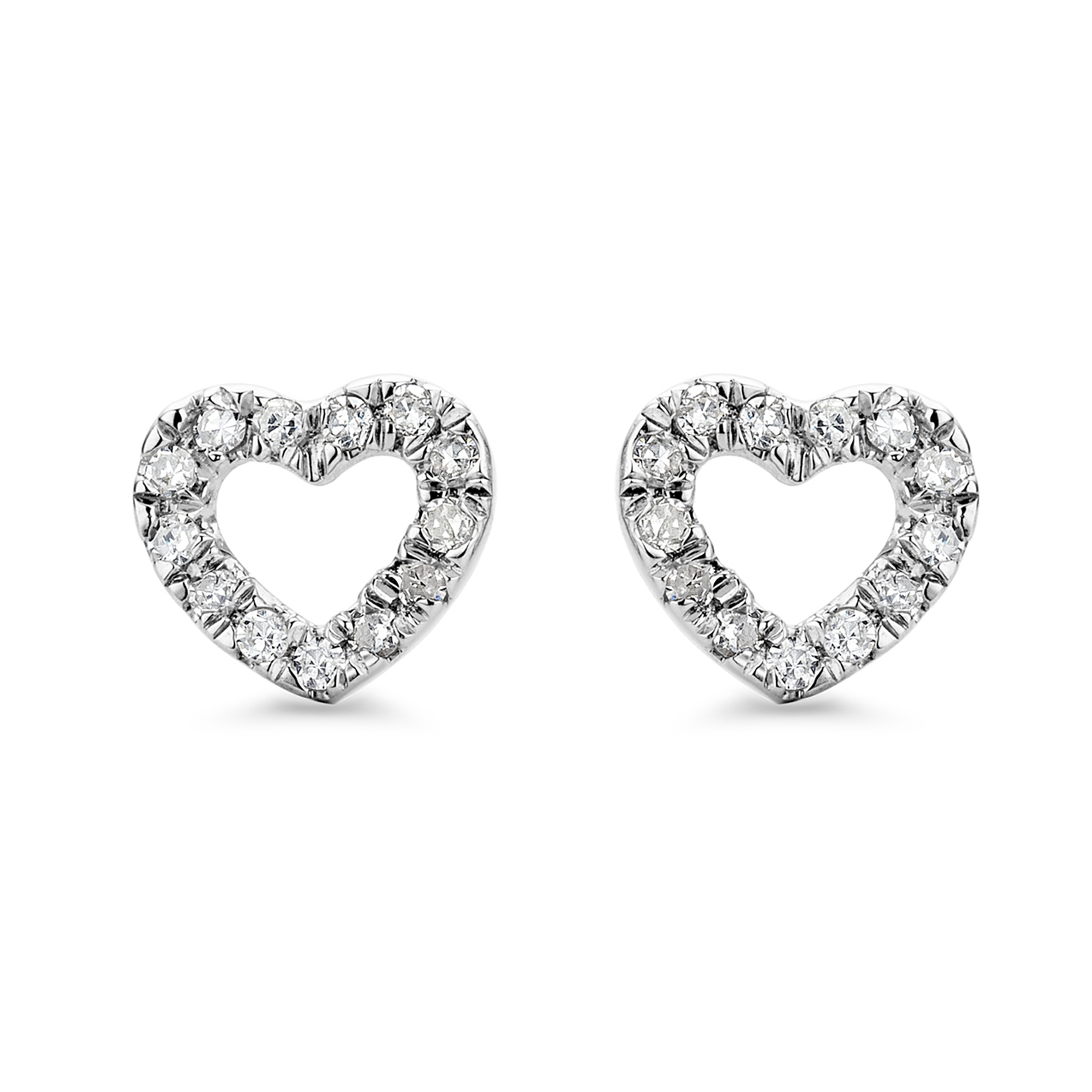 Miore Orecchini Oro Bianco 9Kt Classici Lisci