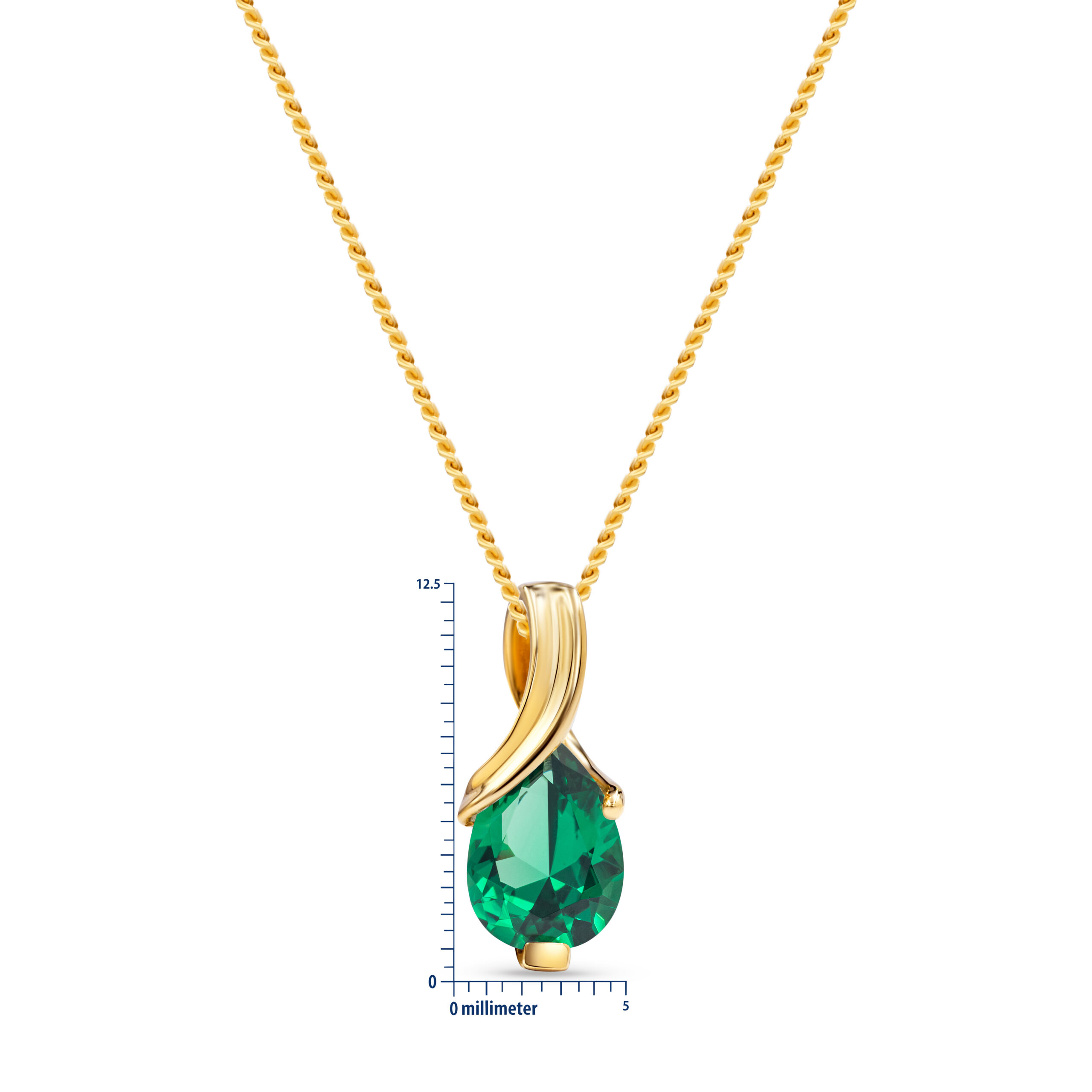 Miore Necklace Collana oro giallo smeraldo 9Kt