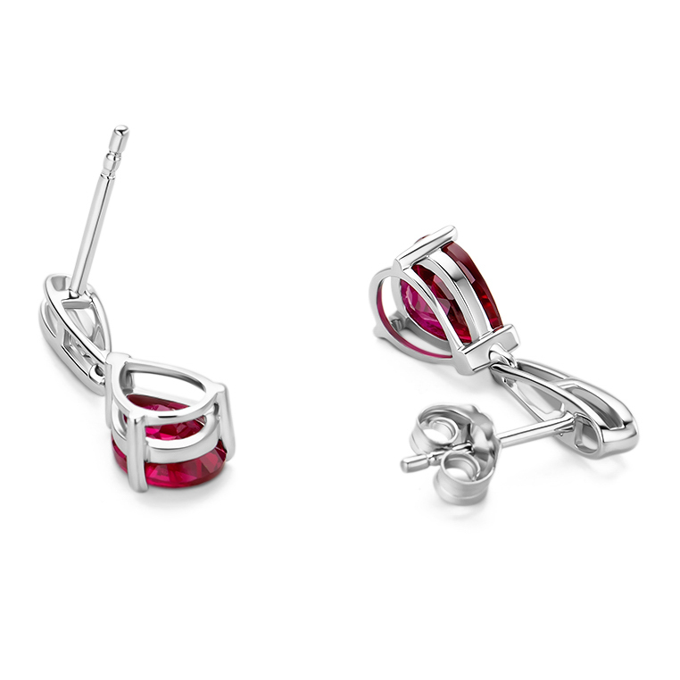 Miore Earrings Orecchini Argento 925 Rubino Creato