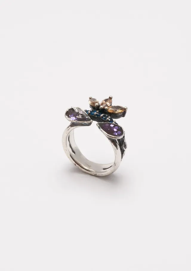 Voodoo Jewels Bold Shapes Azhar anello argento marquise