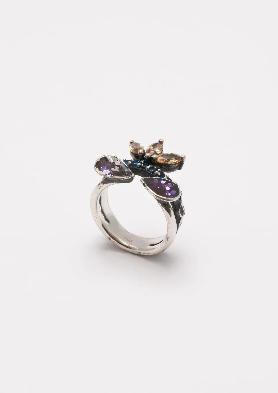 Voodoo Jewels Bold Shapes Azhar anello argento marquise