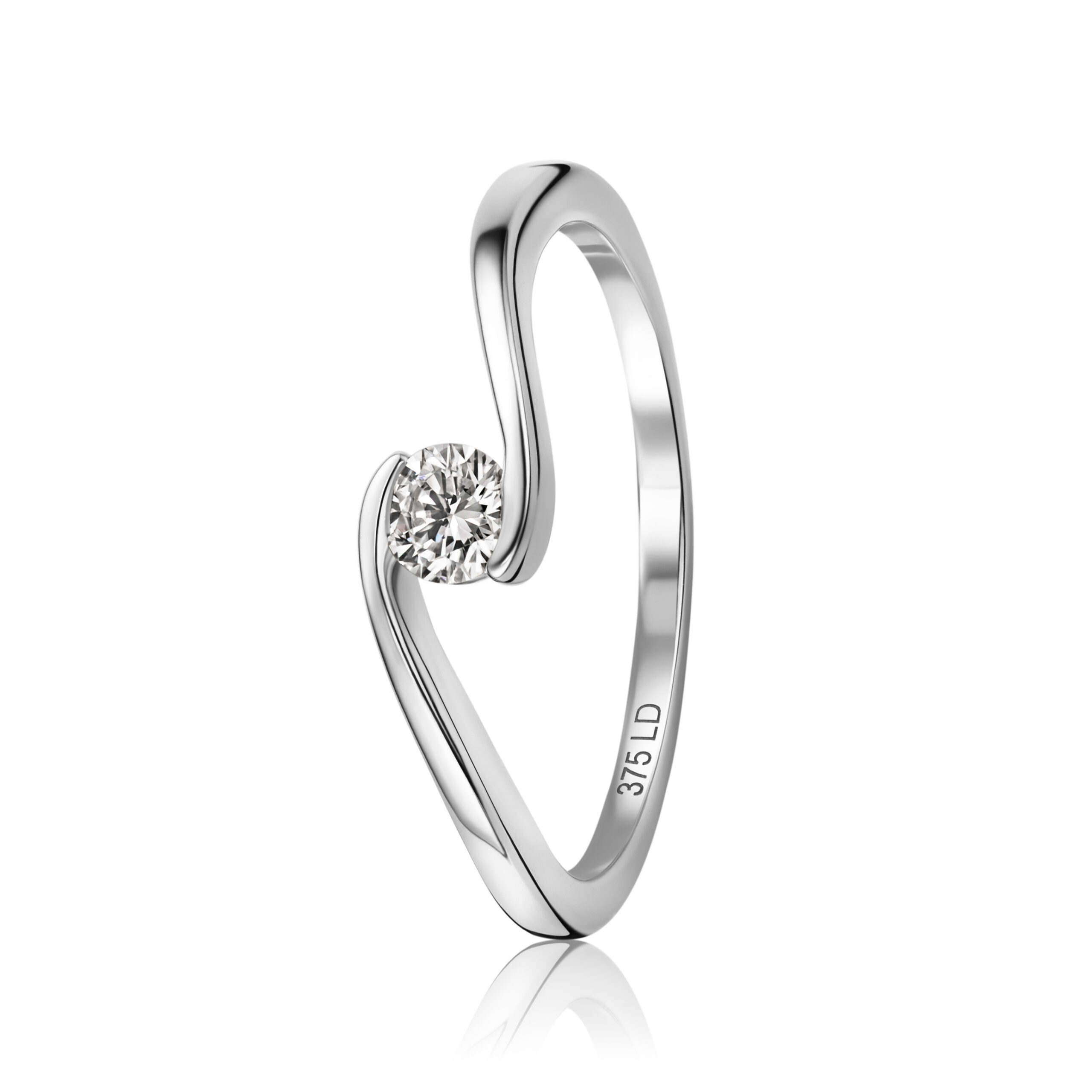 Miore Ring anello oro bianco 9kt 375