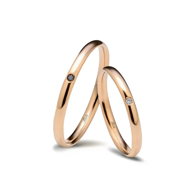 Polello Sì Lo Voglio fedi oro rosa 18kt diamanti