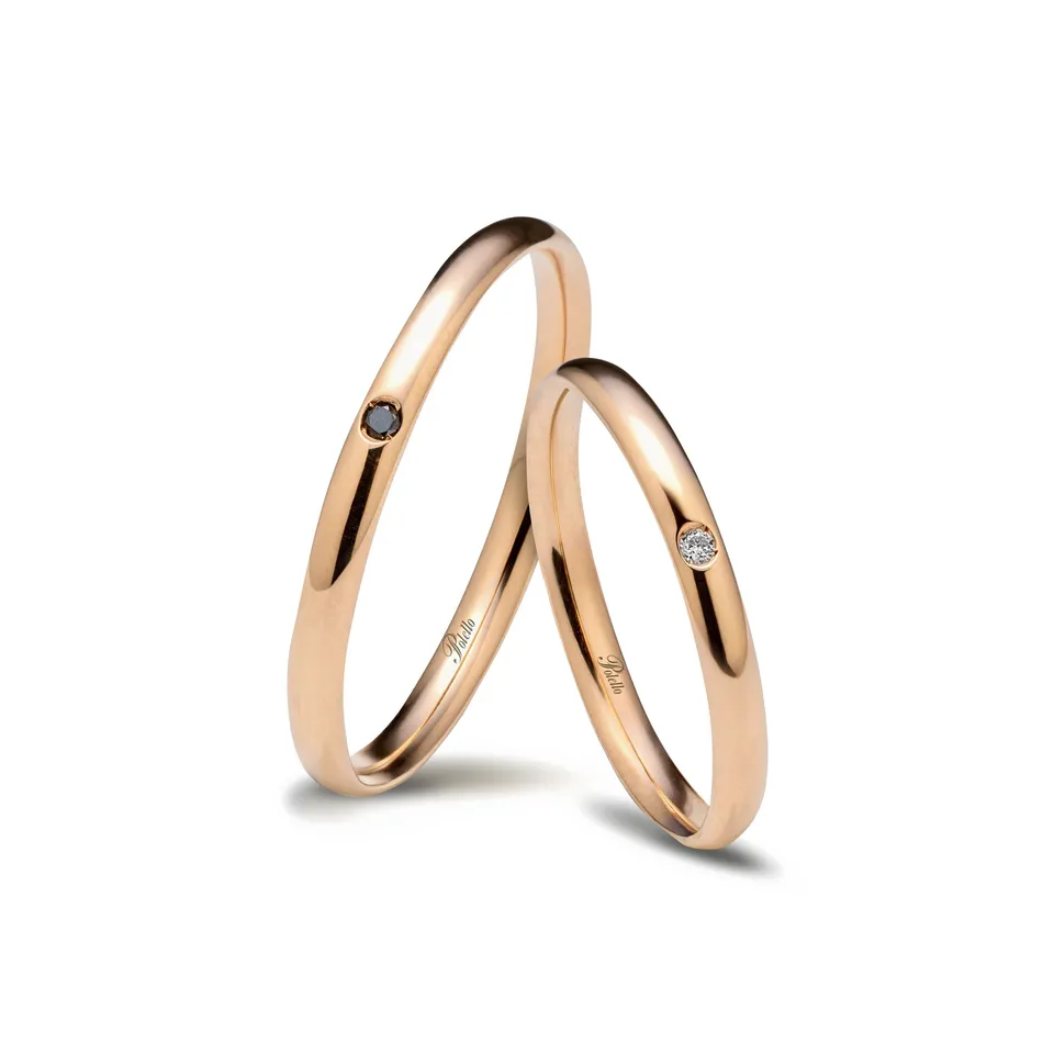 Polello Sì Lo Voglio fedi oro rosa 18kt diamanti