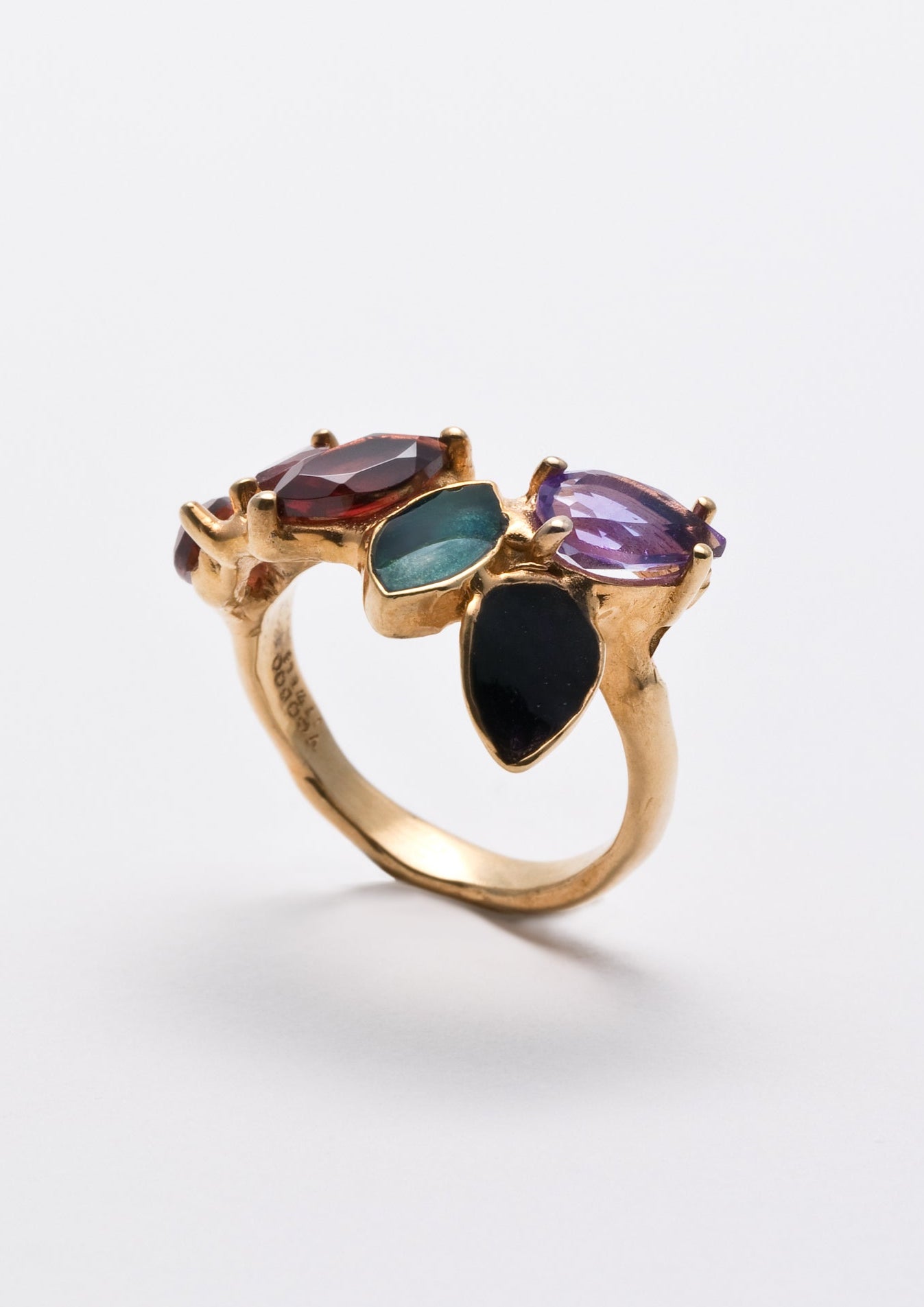 Voodoo Jewels Dhara anello argento dorato tormaline