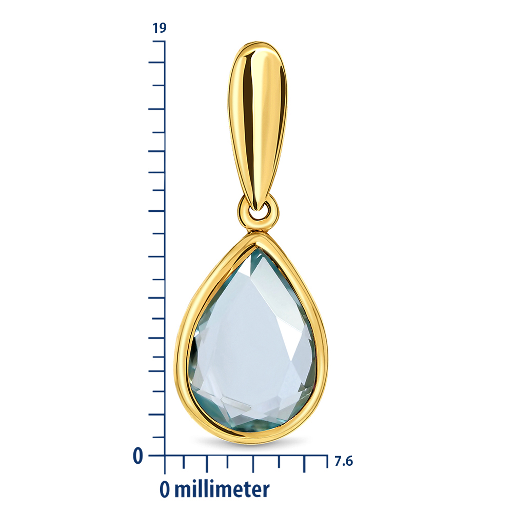 Miore Ciondolo Oro Giallo 14Kt Topazio Blu