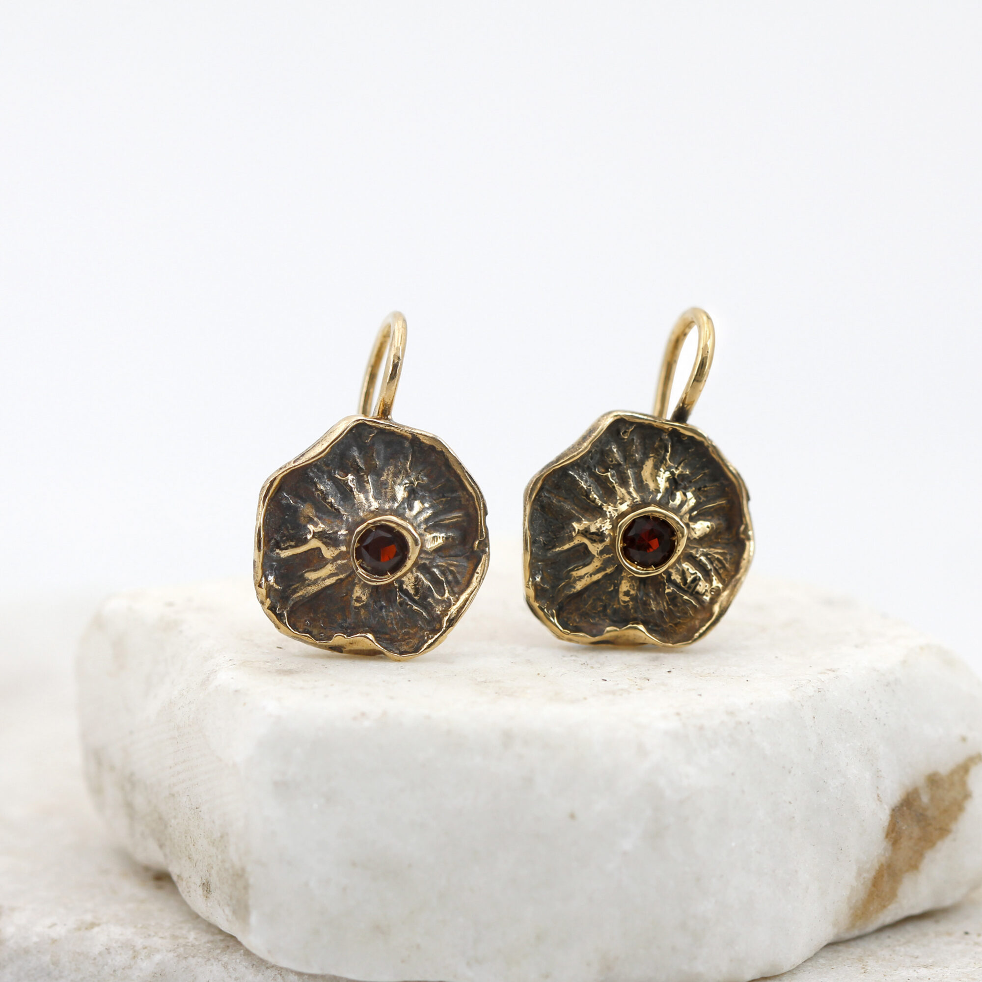 Anna Gioielli Winter Flower Orecchini Bronzo Granati 24 mm