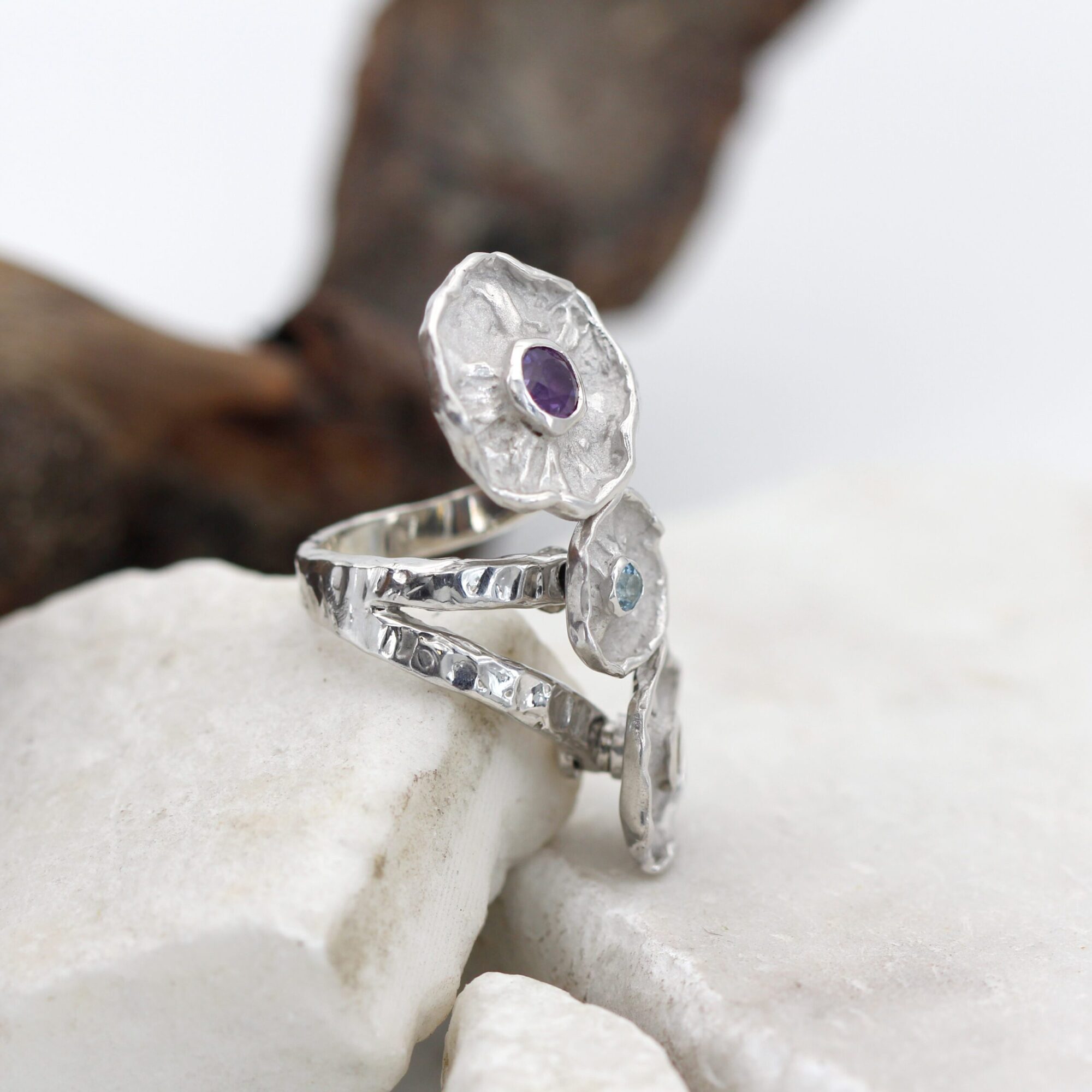Anna Gioielli Winter Flower Anello argento fiori rotanti 48mm