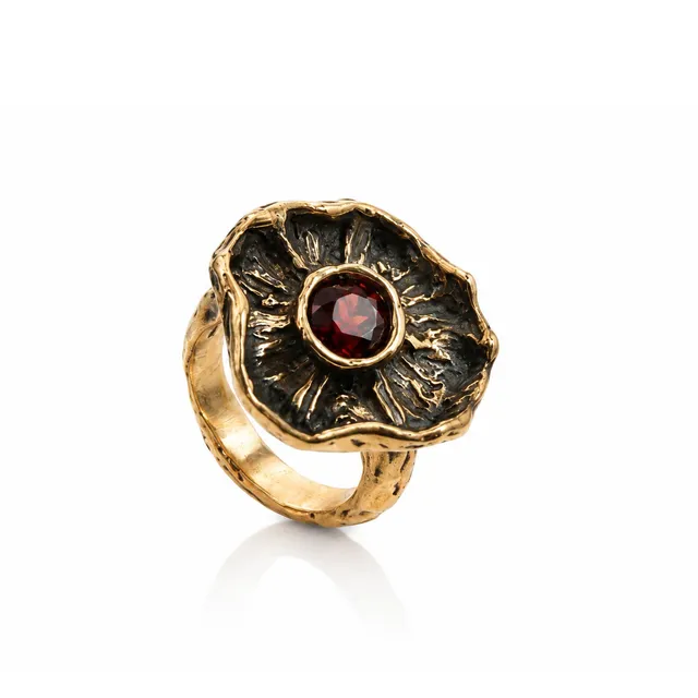 Anna Gioielli Anelli anello bronzo granato fiore Winter
