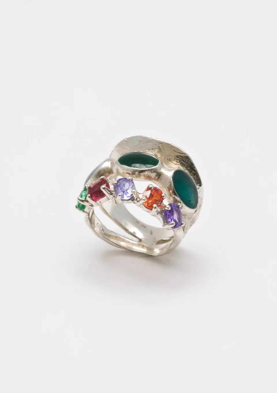 Voodoo Jewels Bold Shapes Sana anello argento pietre glitter