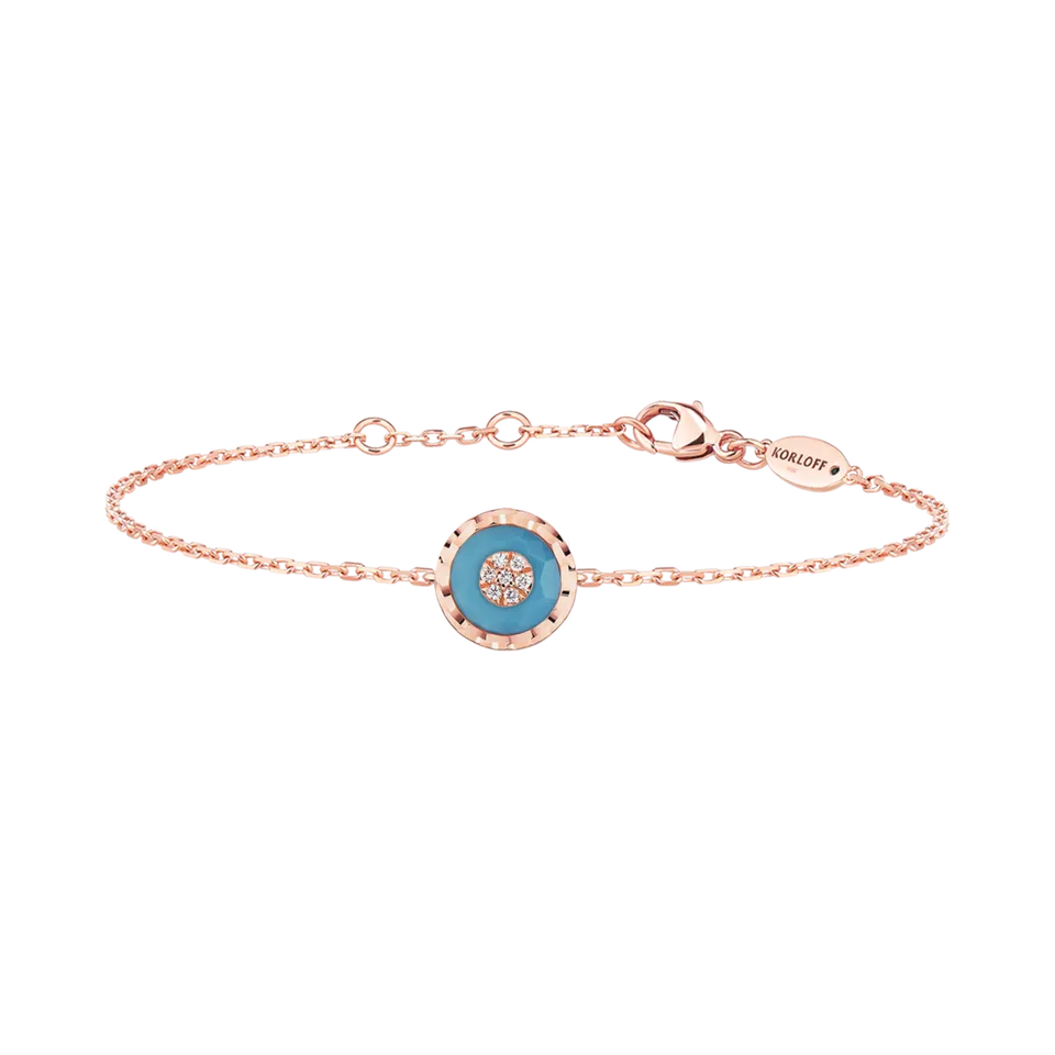 Korloff Je Play JL-JJPB02 Bracciale oro rosa diamanti turchese