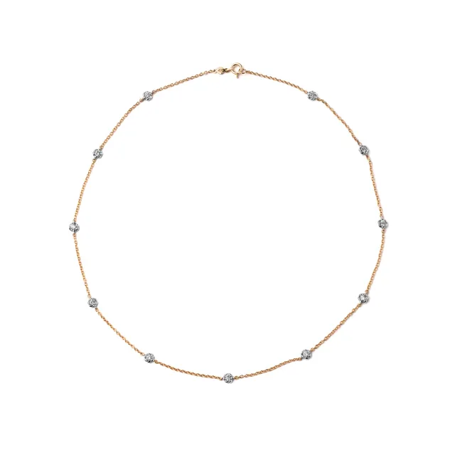 Noi Gioielli Unico collana oro rosa diamanti station 40 cm
