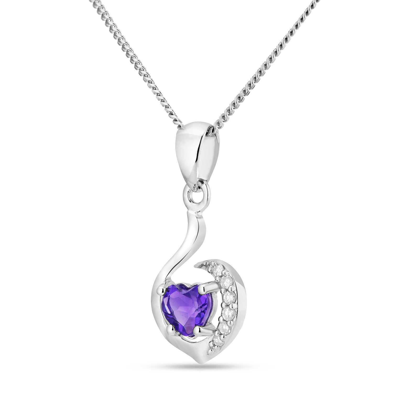 Miore Collana Oro Bianco 9 Kt Ametista