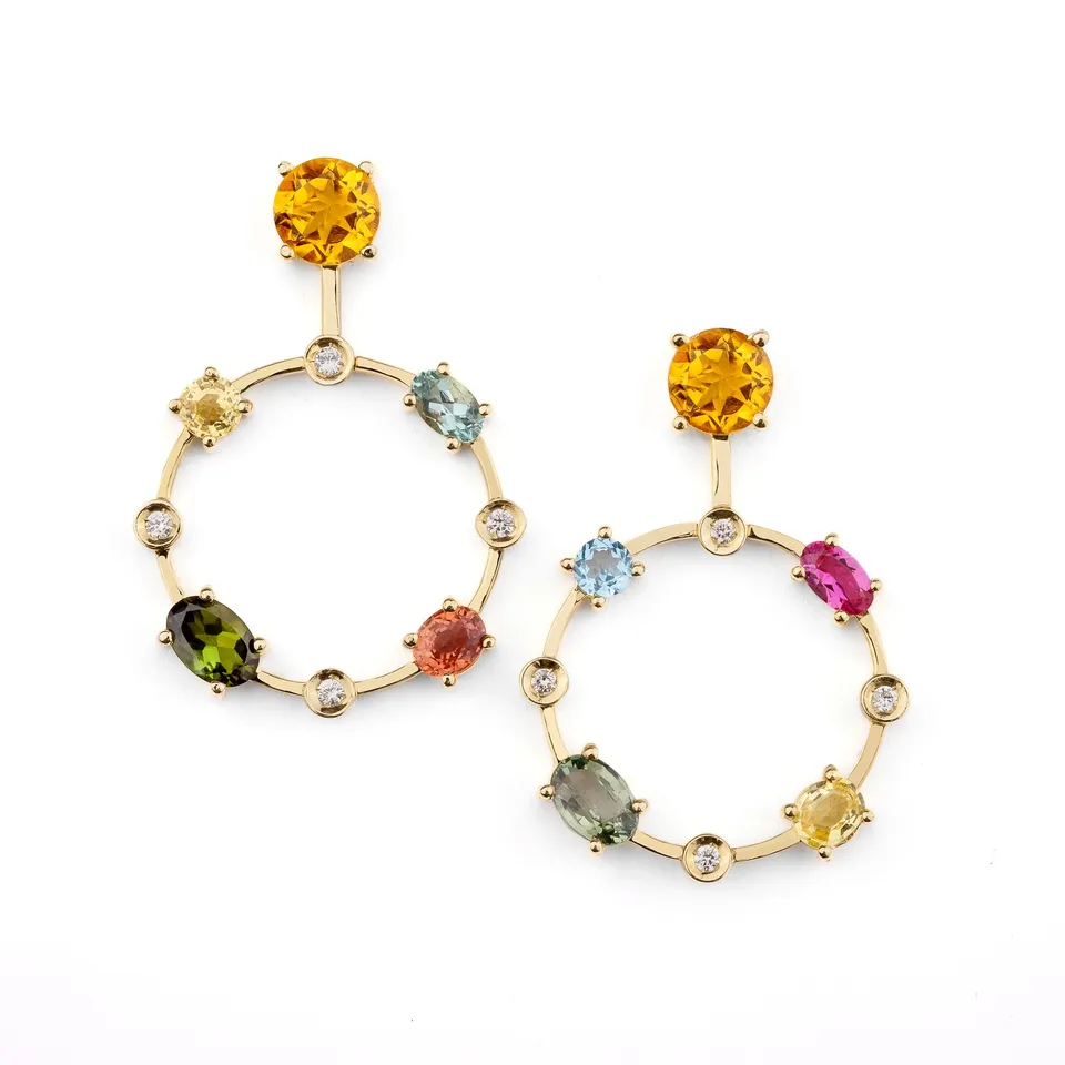 Noi Gioielli Incanto Orecchini oro giallo 18kt pietre colorate