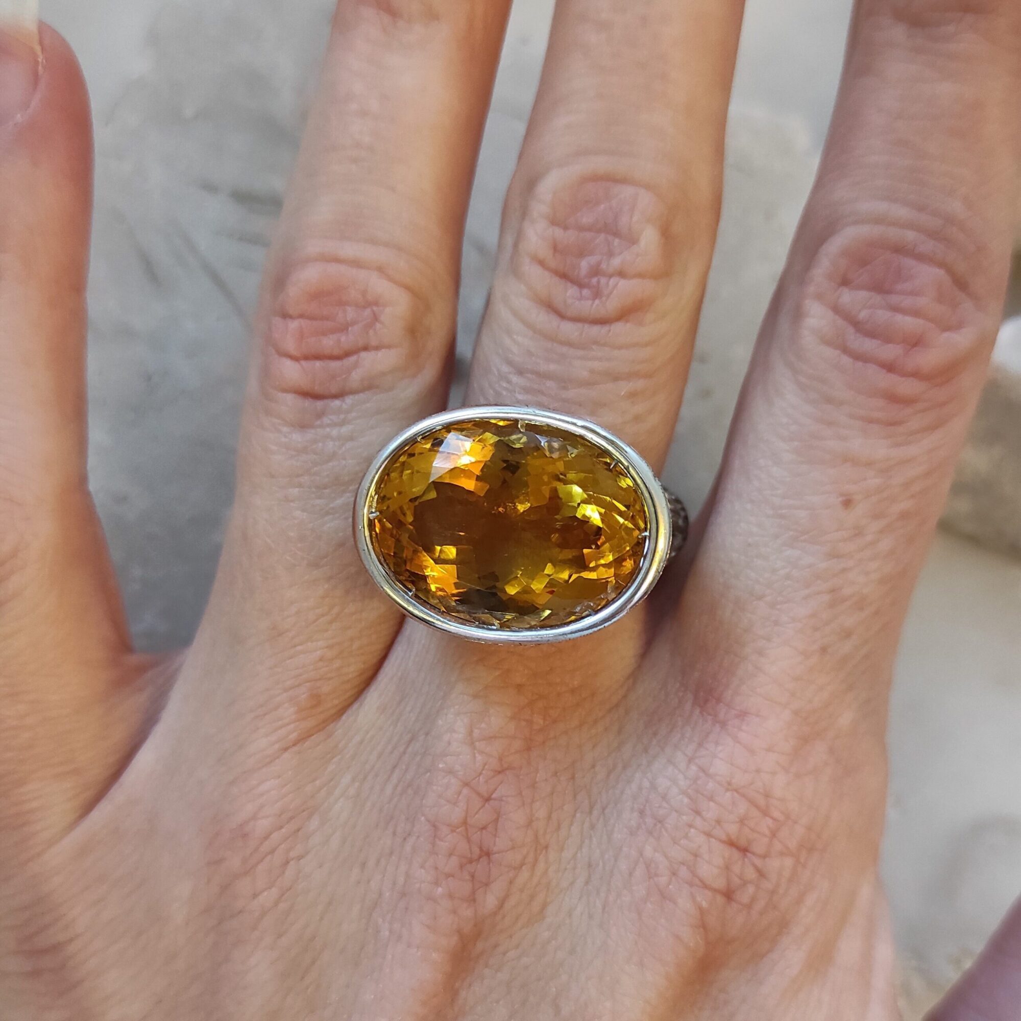 Anna Gioielli Fiorentino Anello Argento Quarzo Citrino 16,50 ct