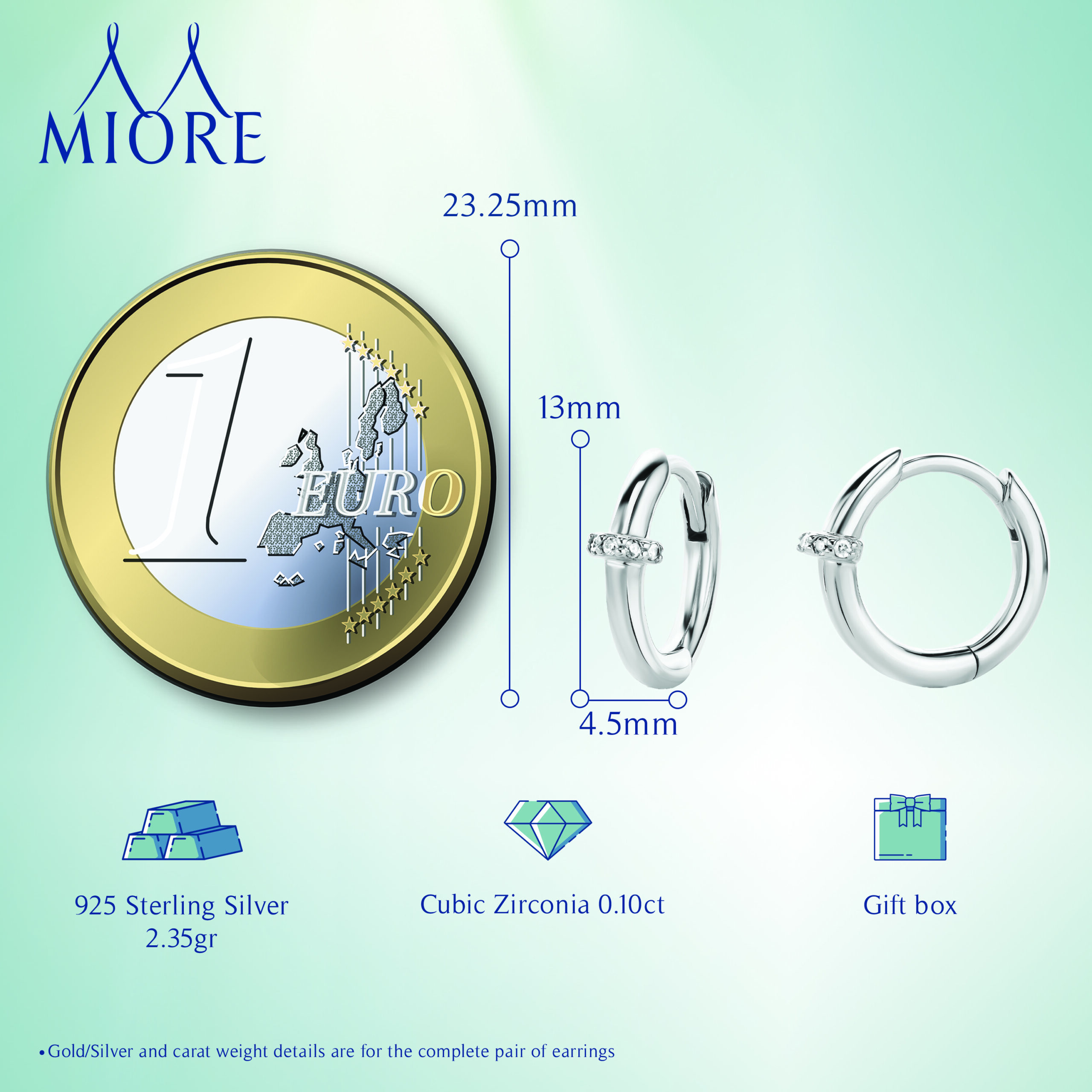 Miore Earrings orecchini argento 925 zirconia cubica