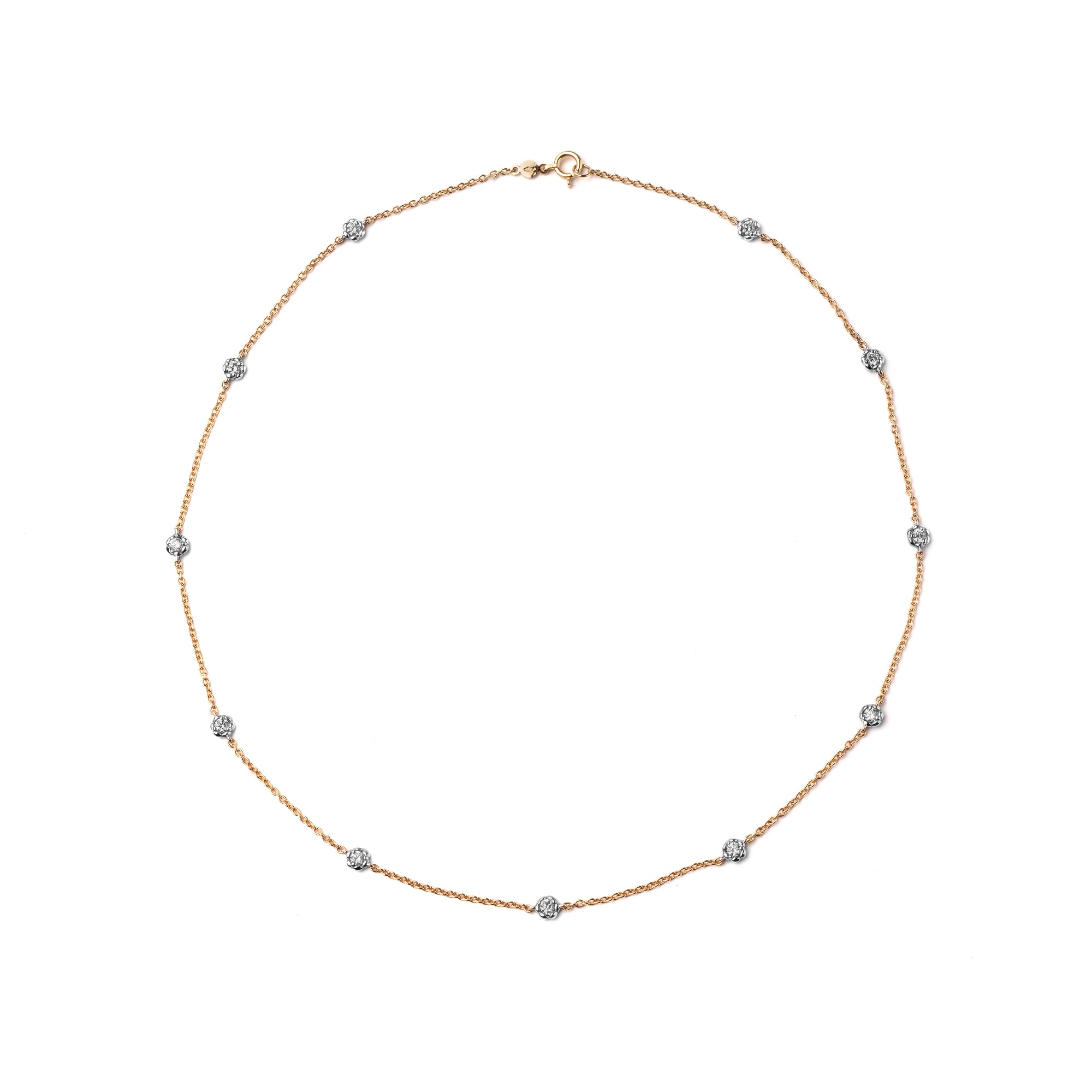Noi Gioielli Unico collana oro rosa diamanti station 40 cm