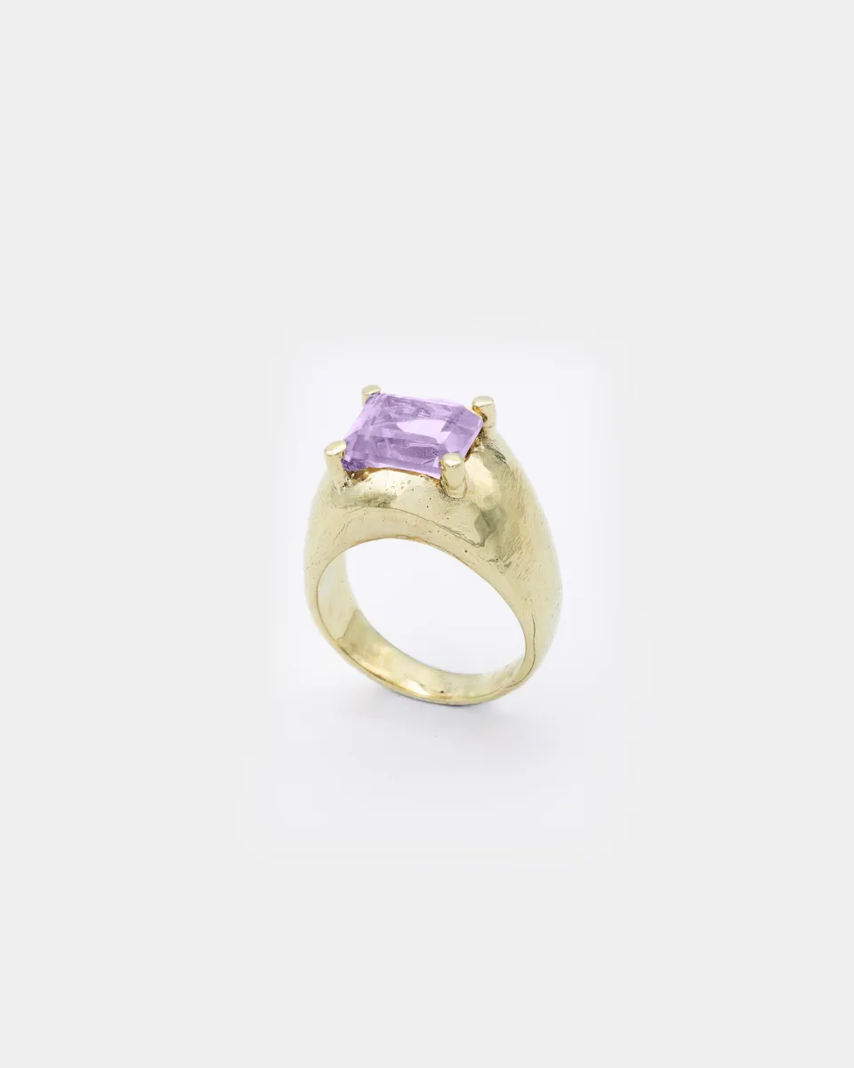Voodoo Jewels Bold Shapes Elara Purple anello quarzo taglia M