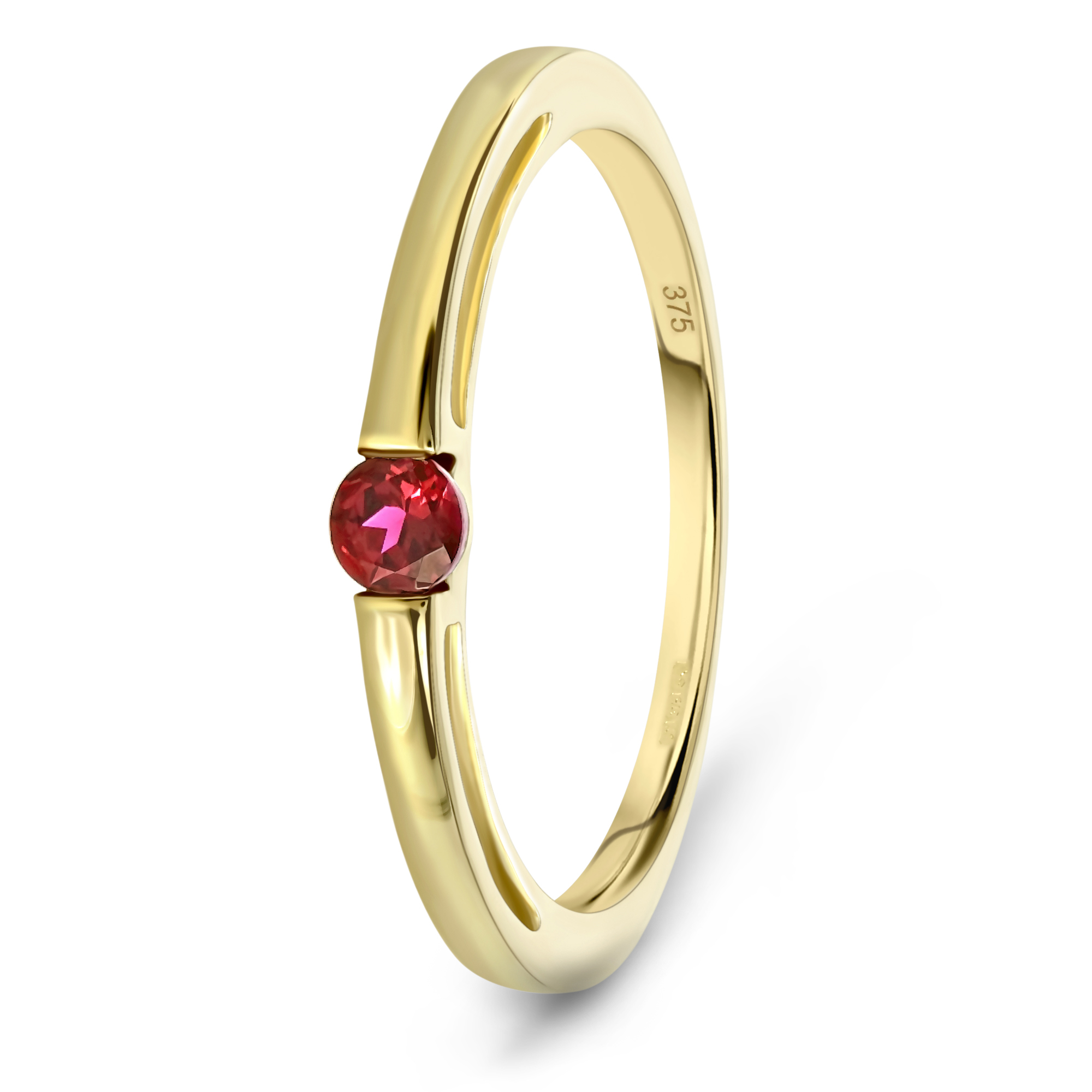 Miore Ring anello oro giallo 9kt rubino creato