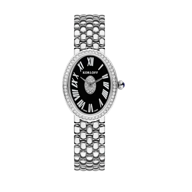 Korloff Iconik 04WA830108 Orologio Acciaio Diamanti Nero