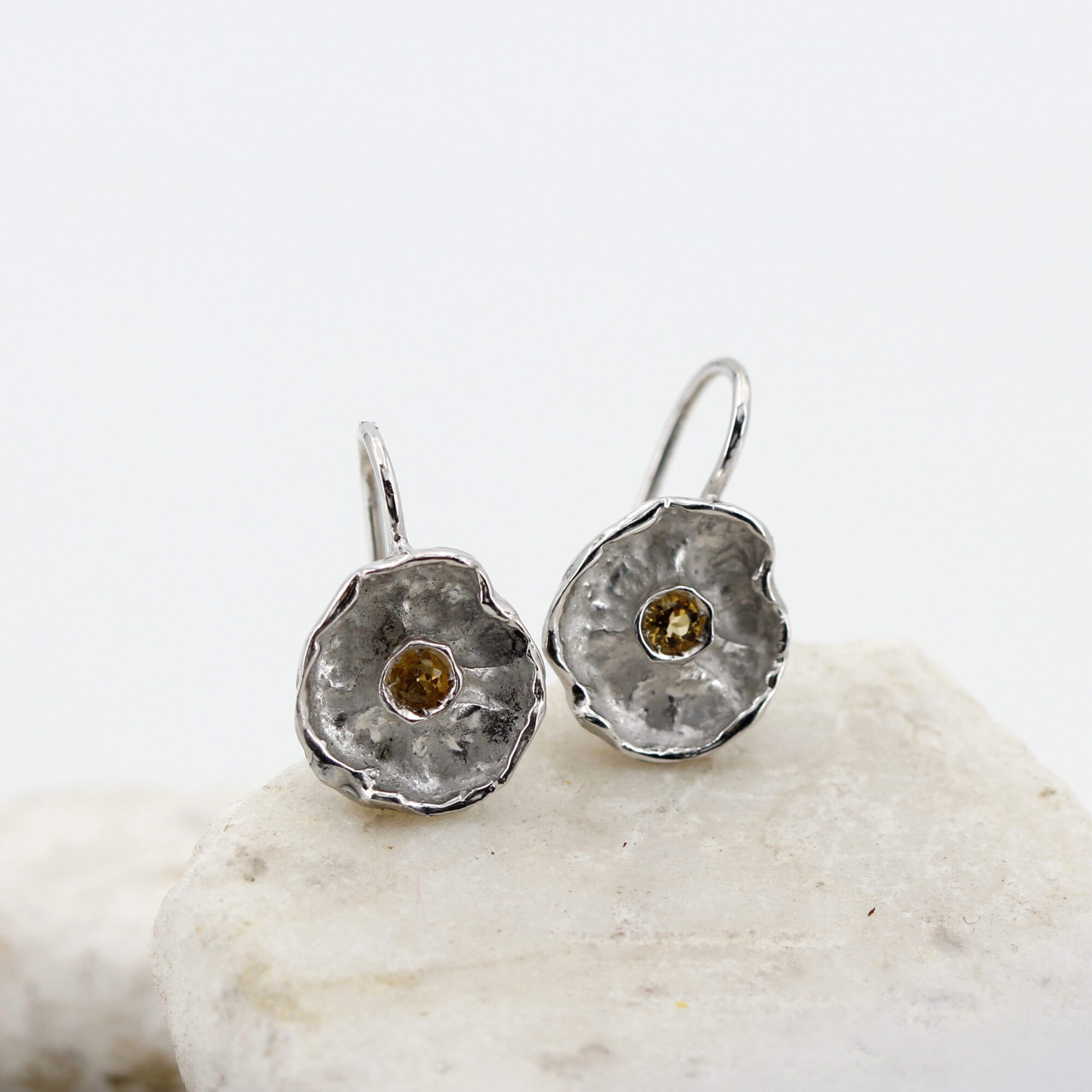Anna Gioielli Winter Flower Orecchini Argento Citrino Small