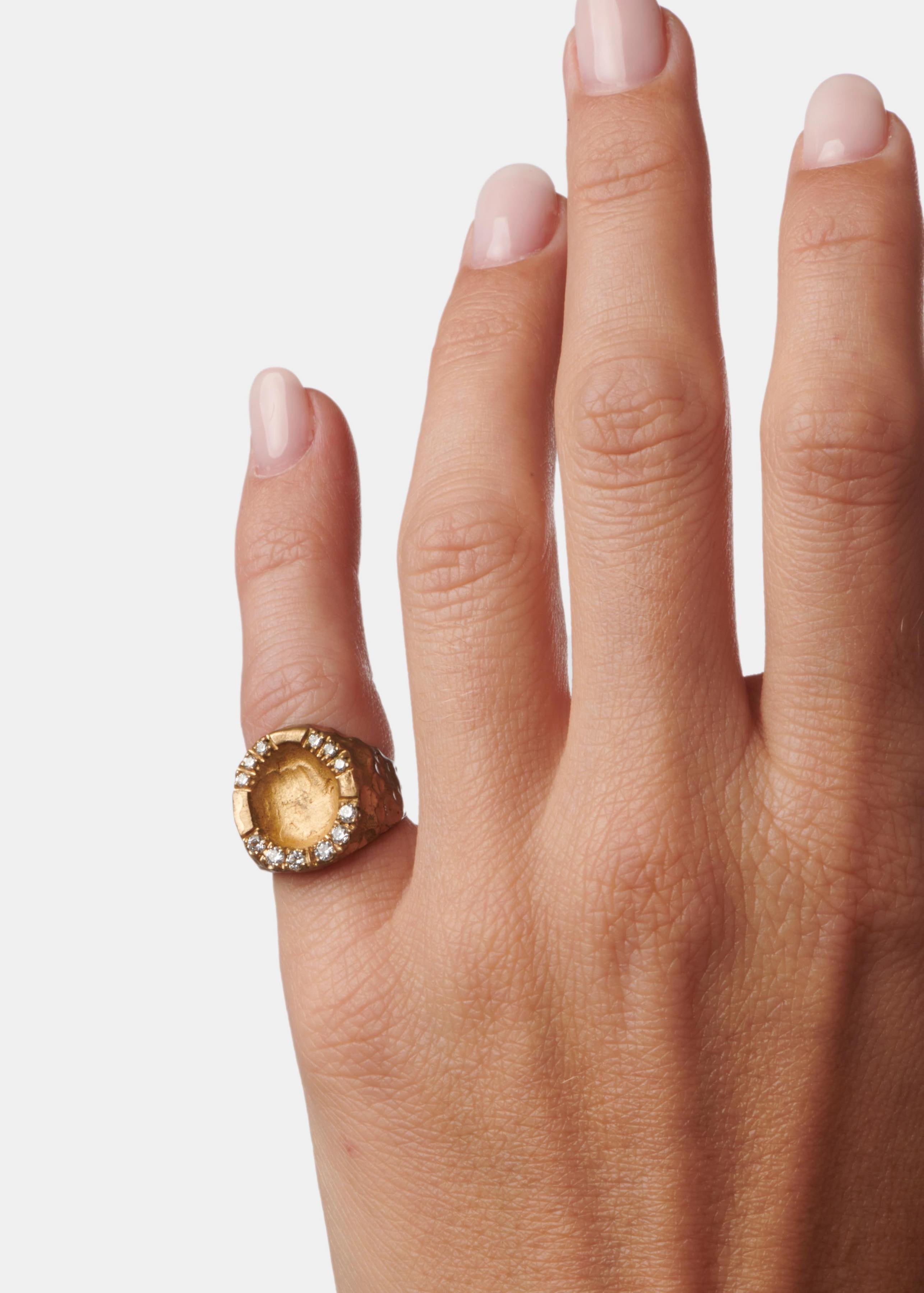 Voodoo Jewels Sigilla Empty anello chevalier bronzo oro M